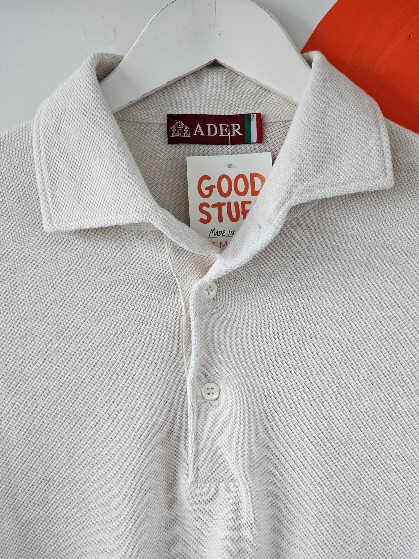 Ader Milano Italian Cream Men's Knit Polo