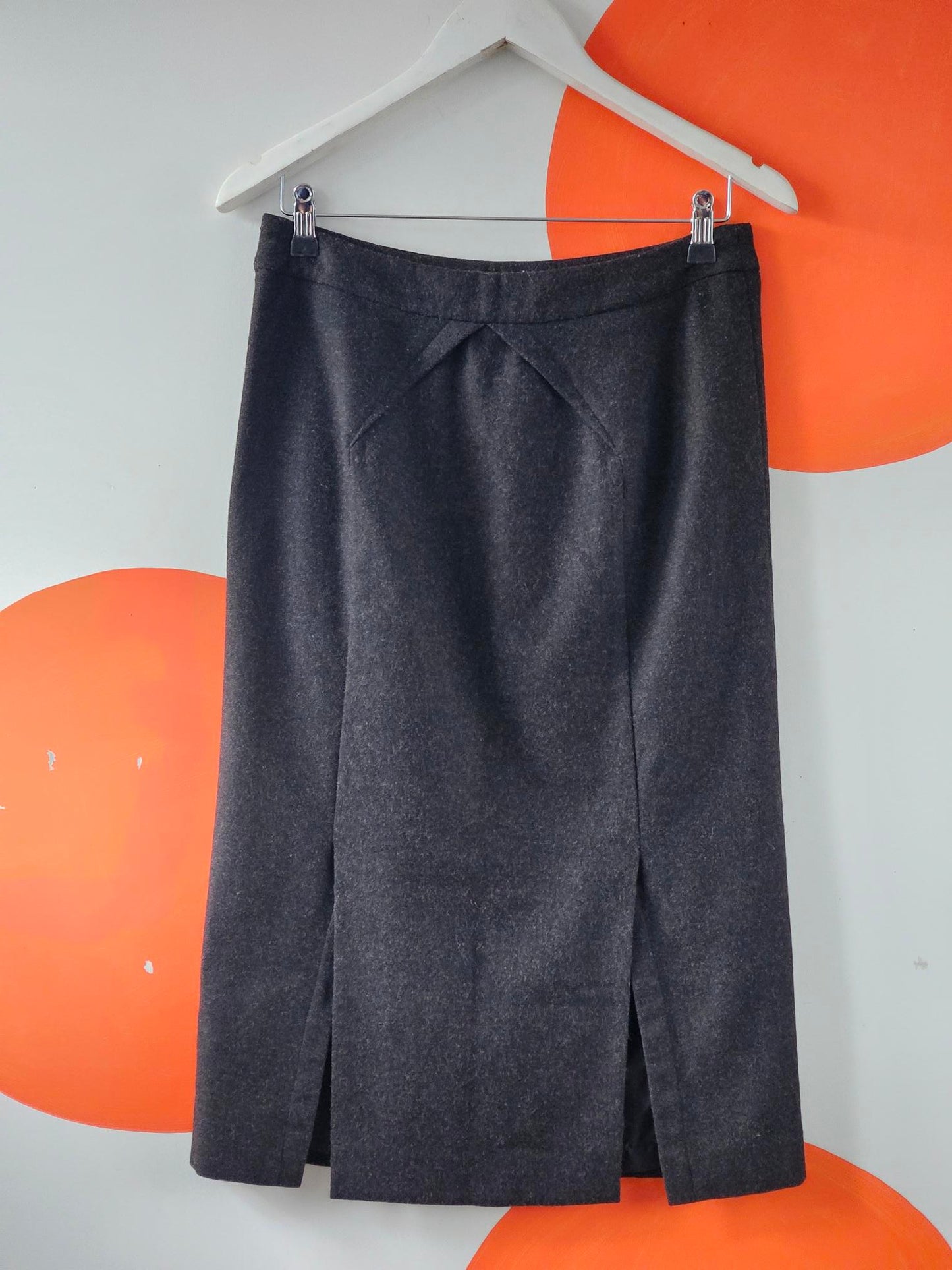 Kate Sylvester Vintage Charcoal Wool Blend Skirt