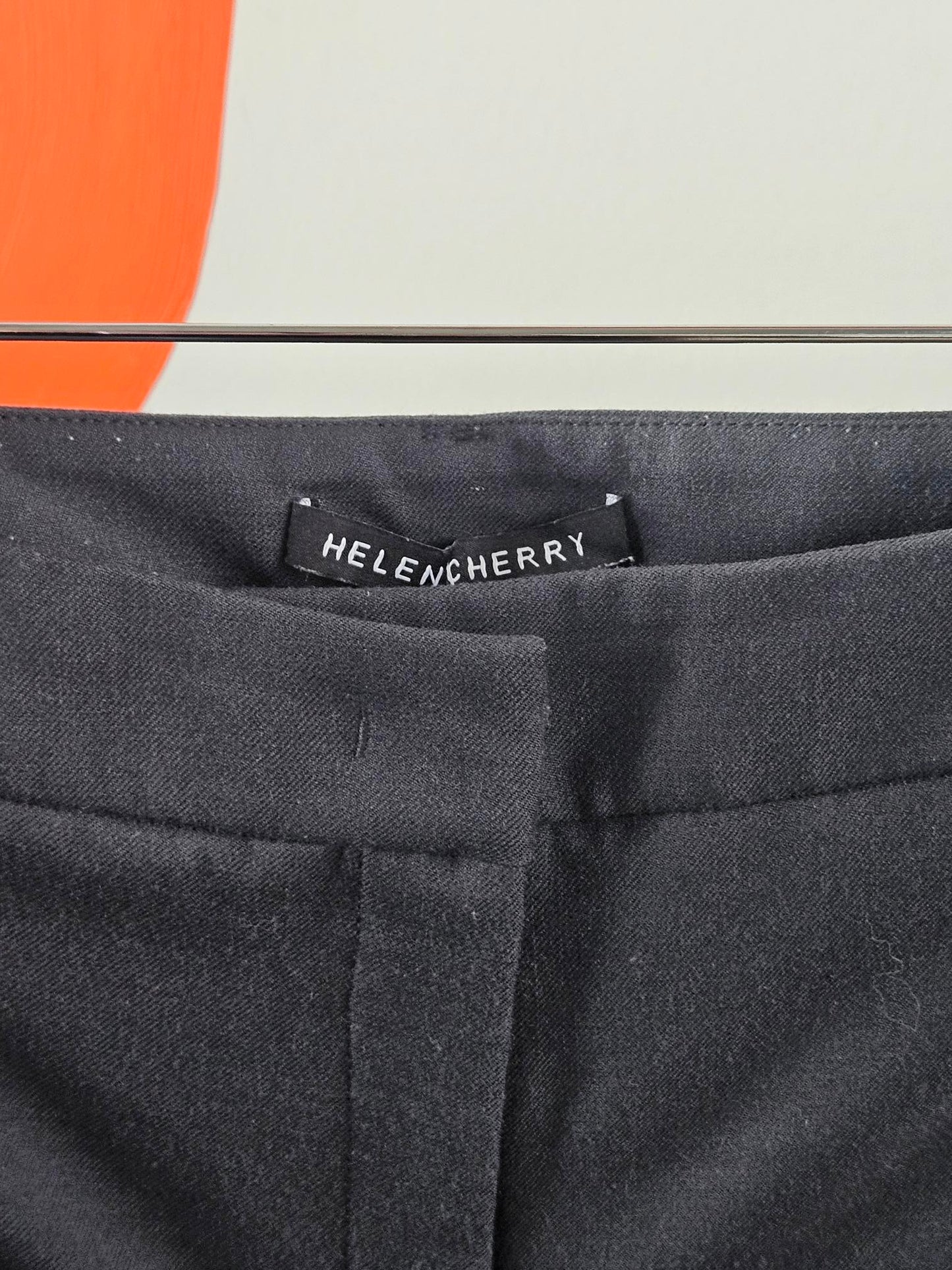 Helen Cherry Grey Wool Trousers