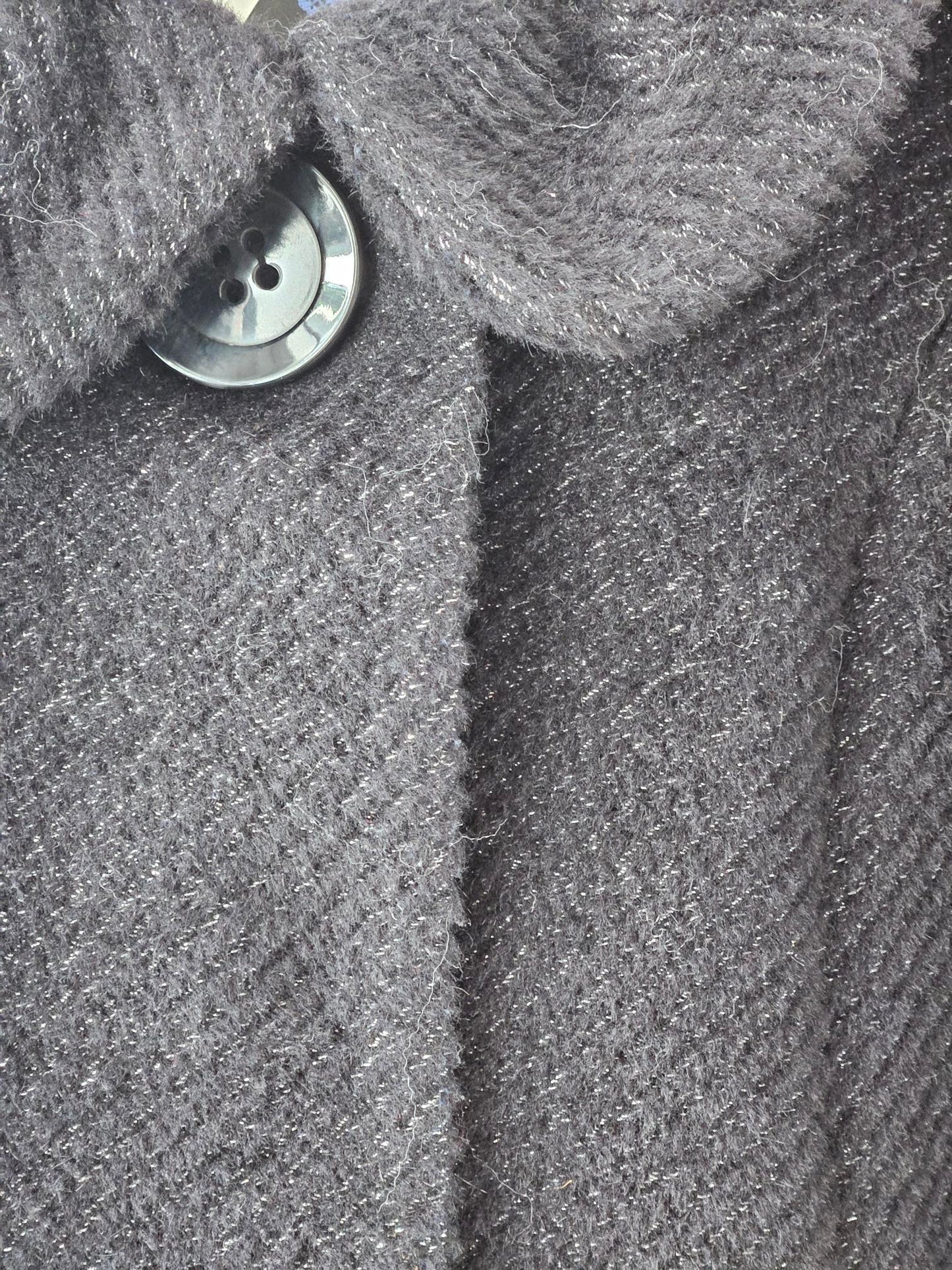 Olive des Olive Black Sparkly Wool & Alpaca Blend Coat