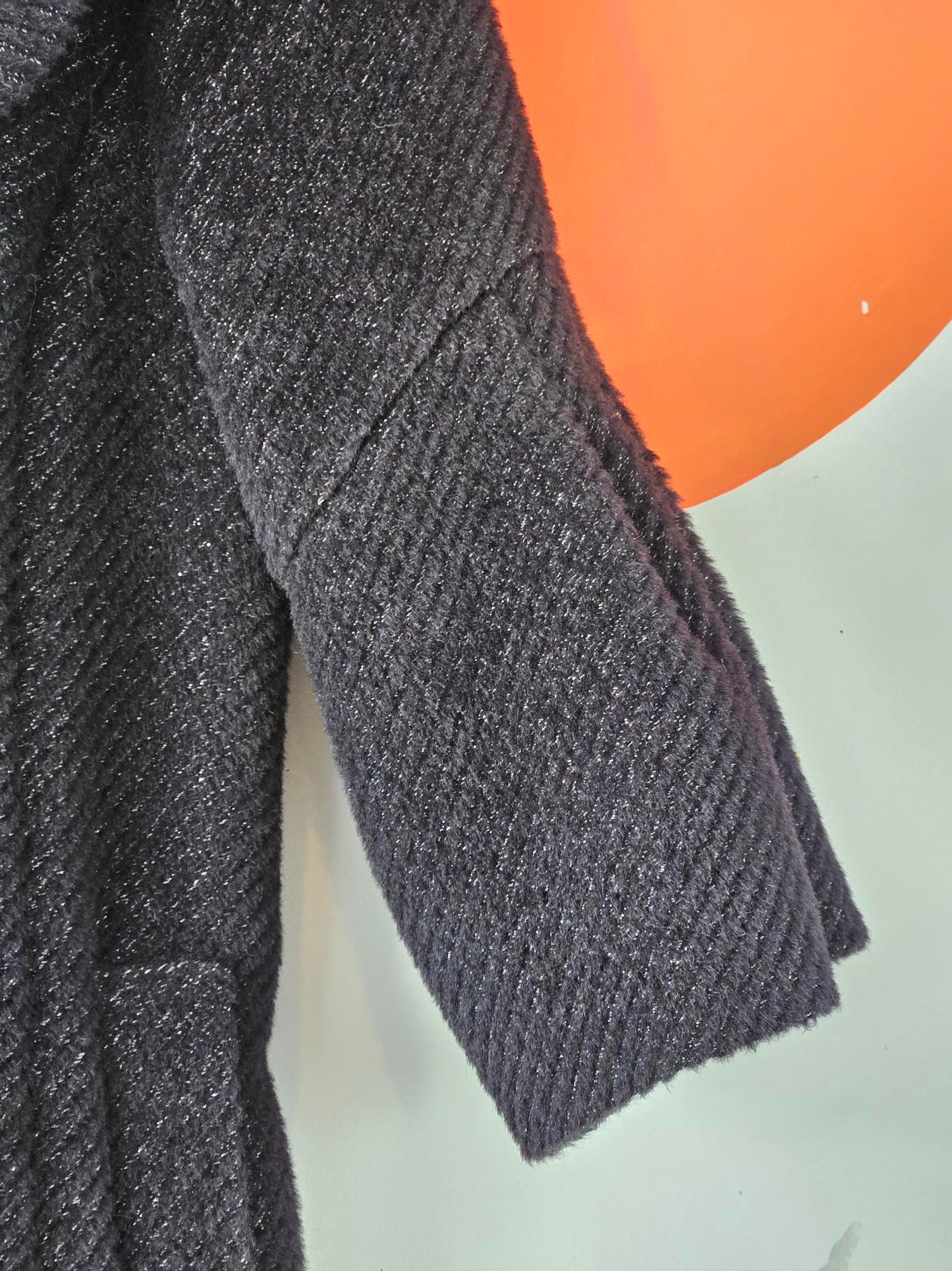 Olive des Olive Black Sparkly Wool & Alpaca Blend Coat