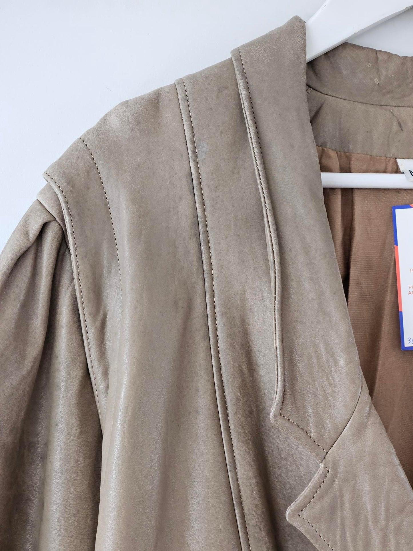Monarch NZ Vintage Beige Leather Blazer