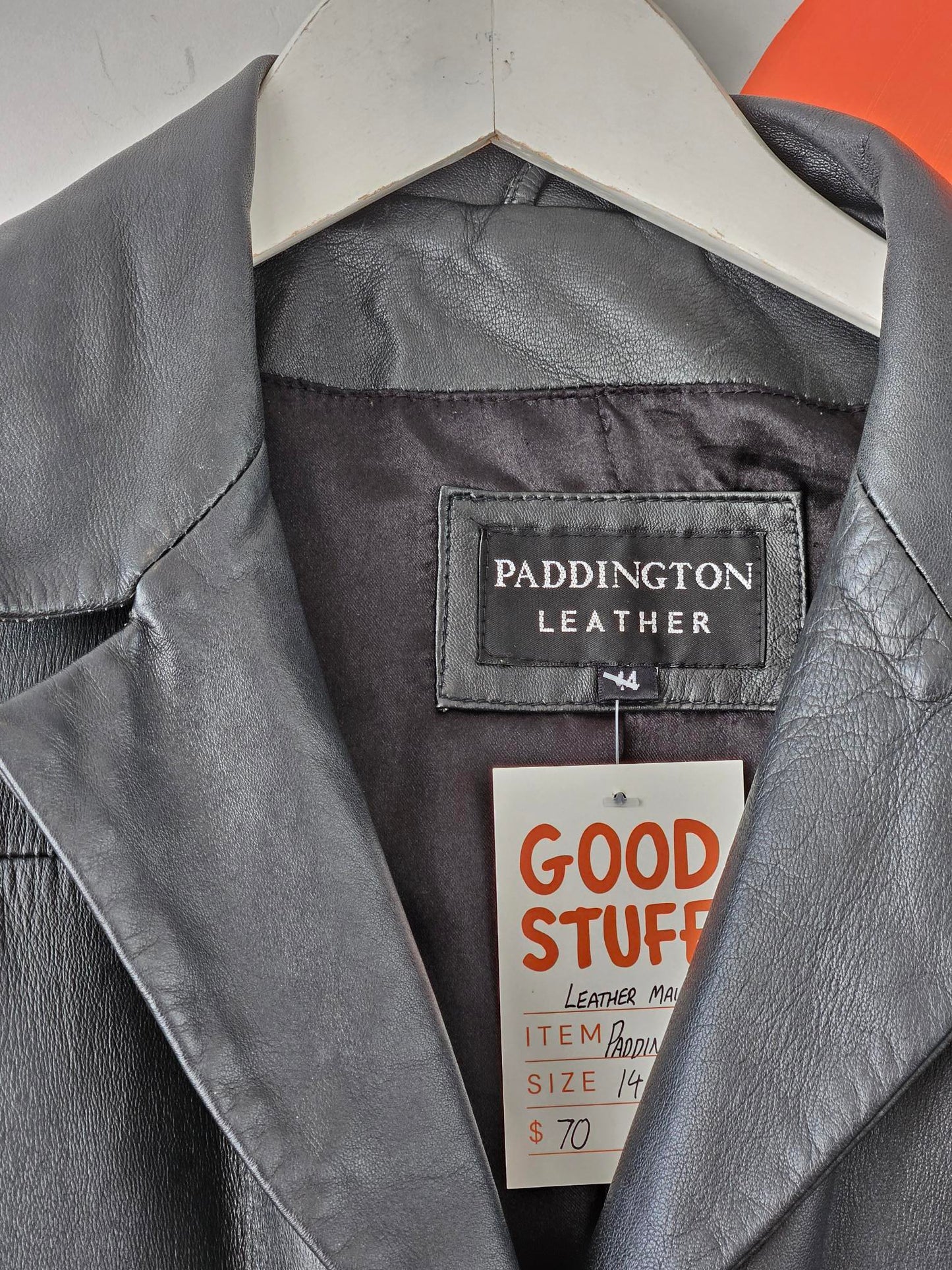 Paddington Leather Black Leather Coat