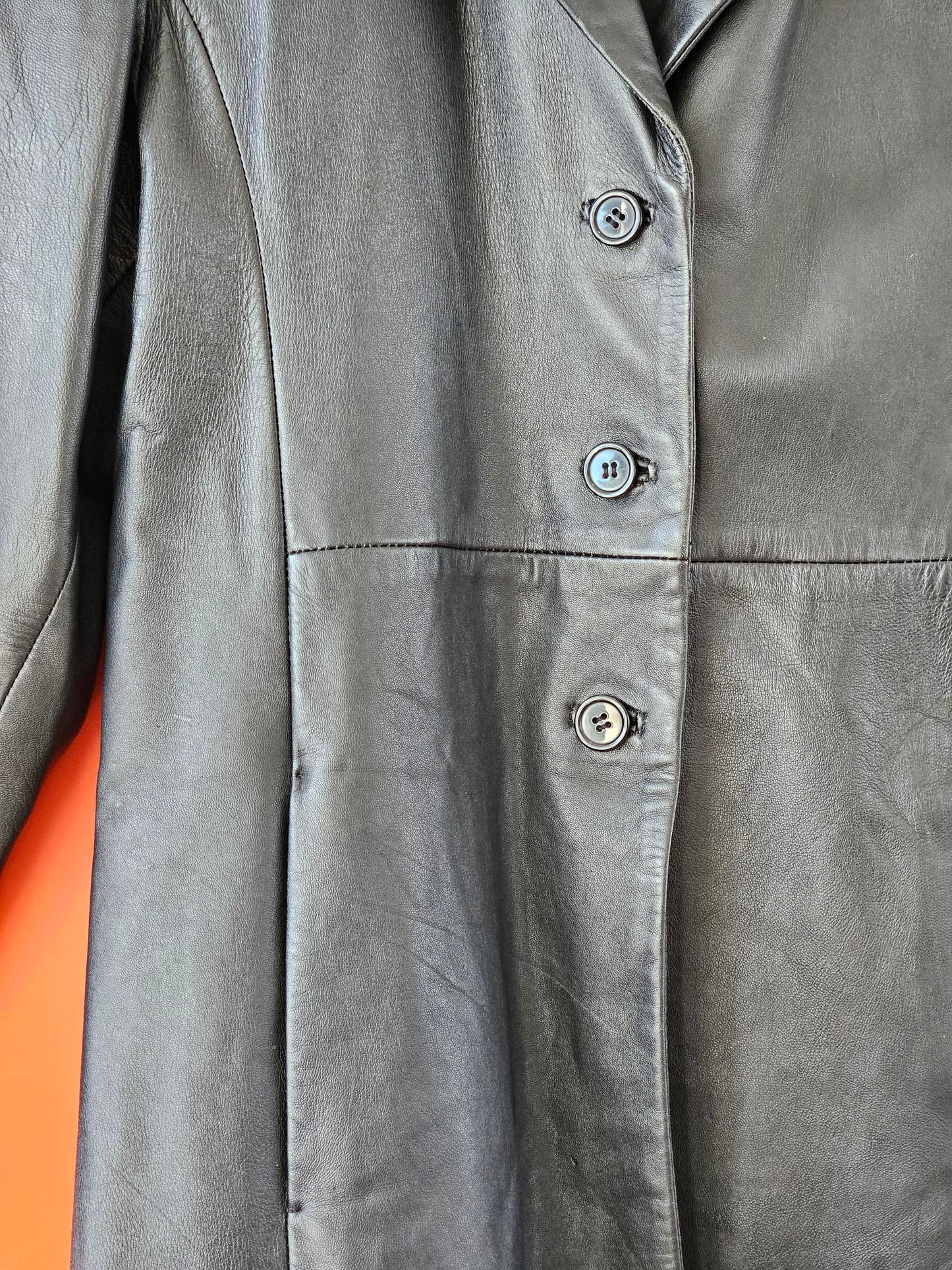 Paddington Leather Black Leather Coat