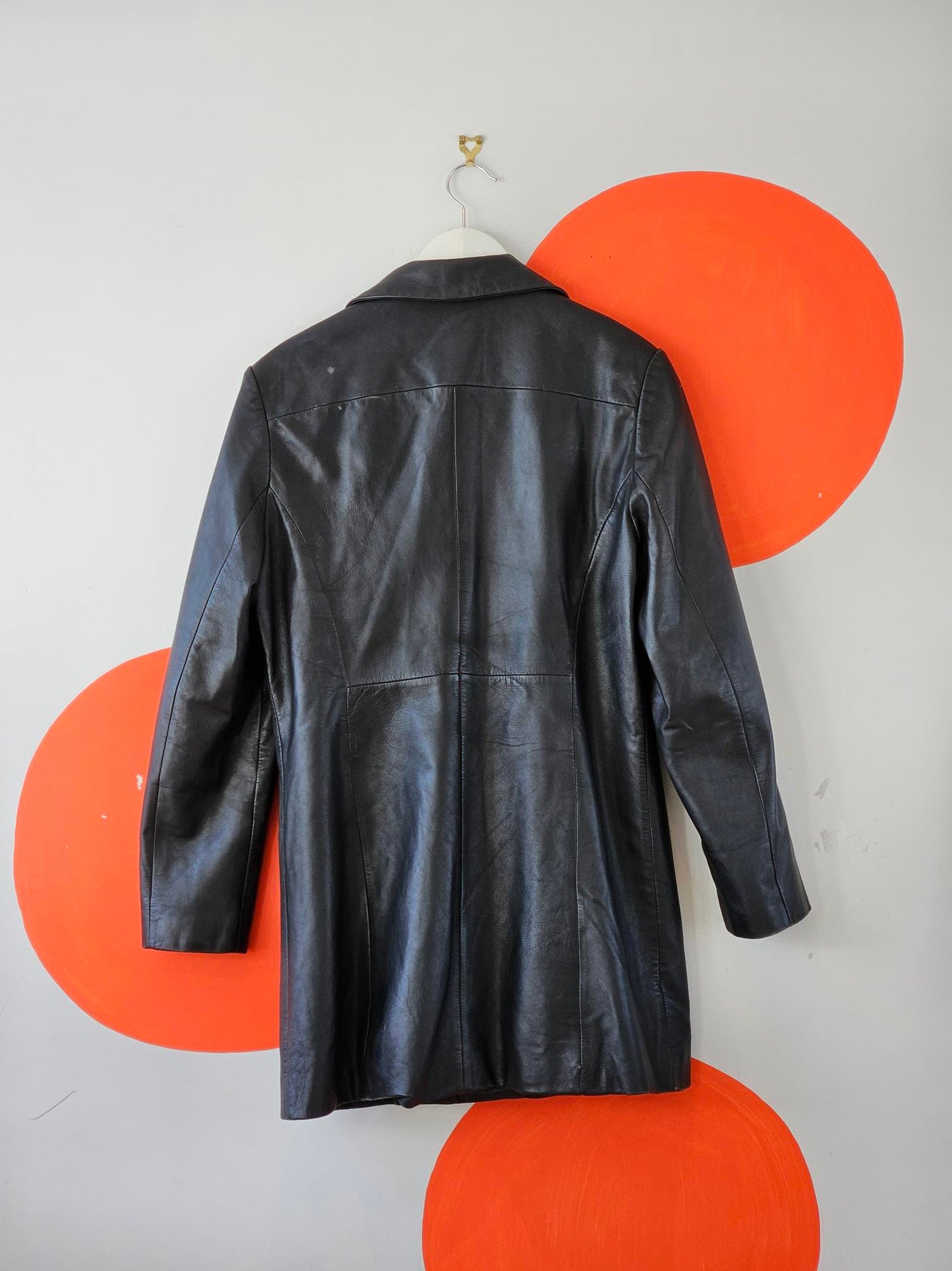 Paddington Leather Black Leather Coat