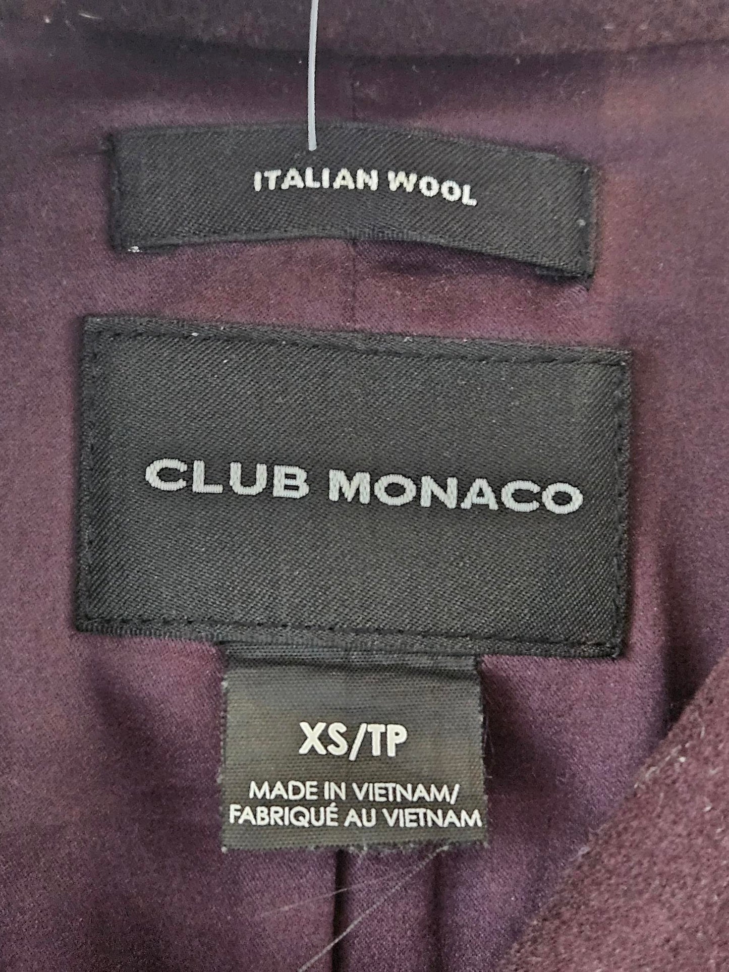Club Monaco Burgundy Double Breasted Coat