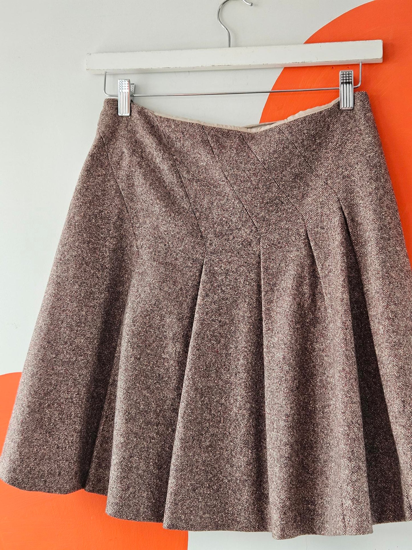Strenesse Gabriele Strehle Beige Cashgora Blend Pleated Skirt