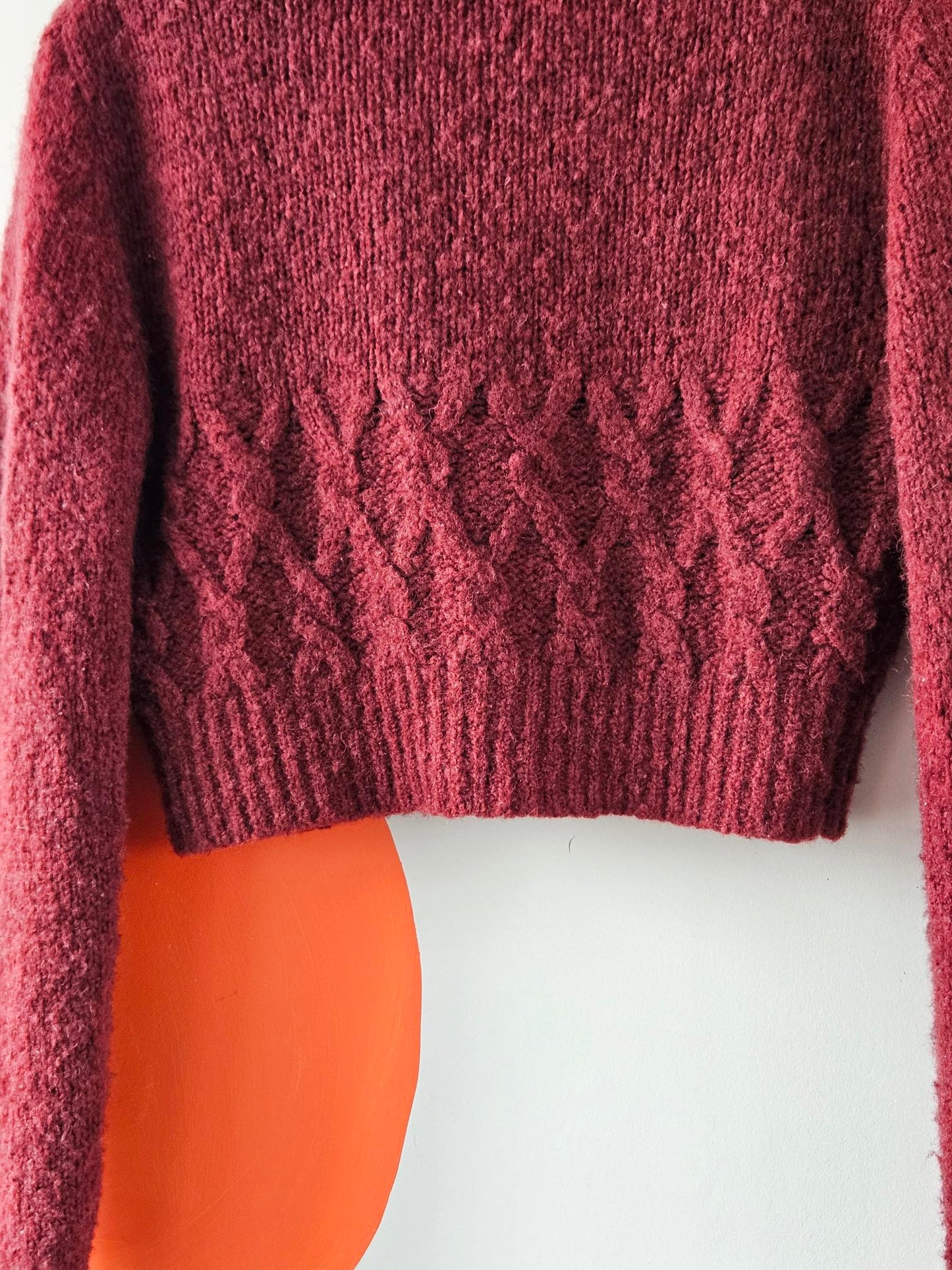 Stolen Girlfriends Club Maroon Knit Crop Cardigan