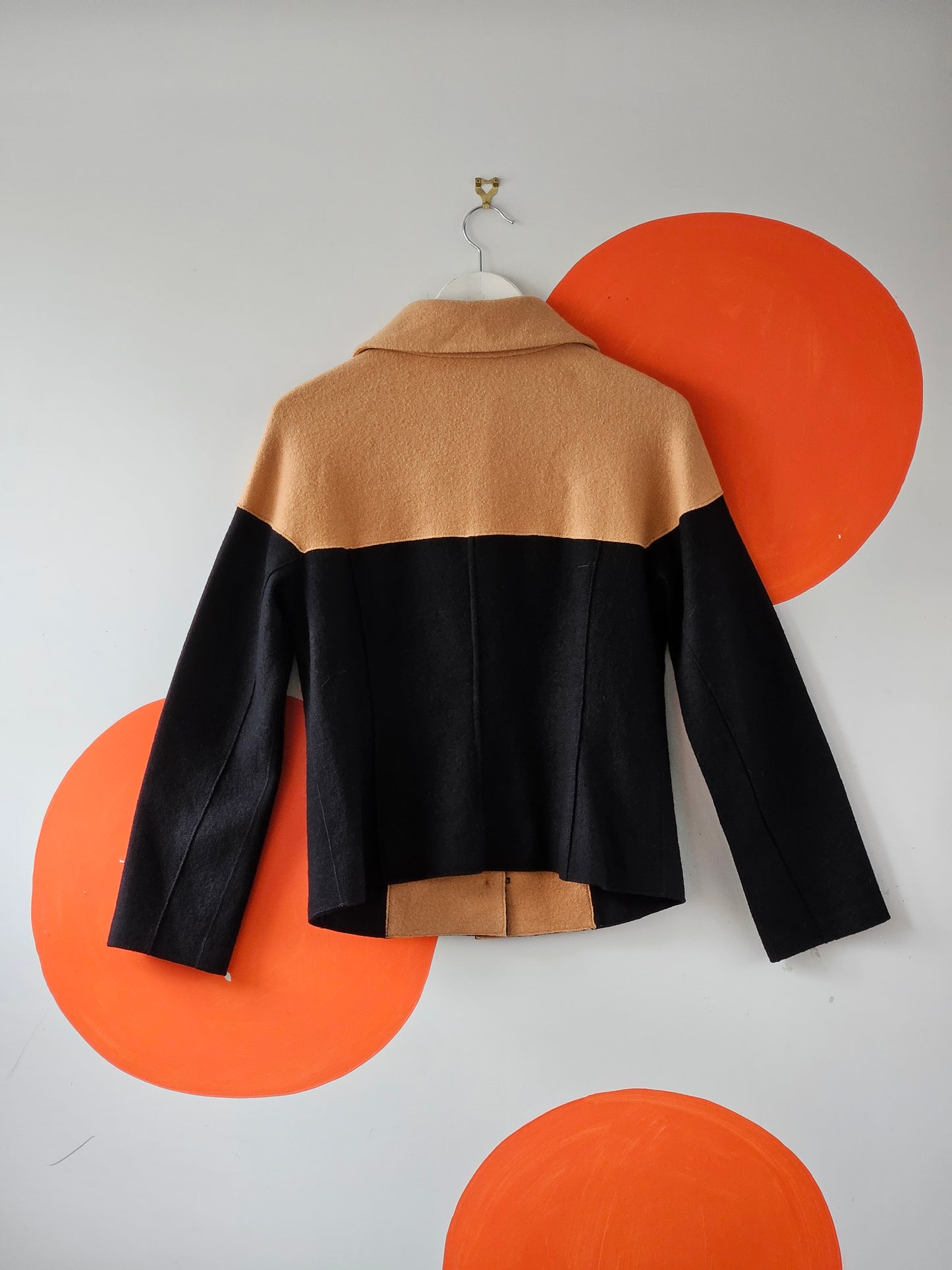 Marc Cain Beige-Navy Wool Jacket