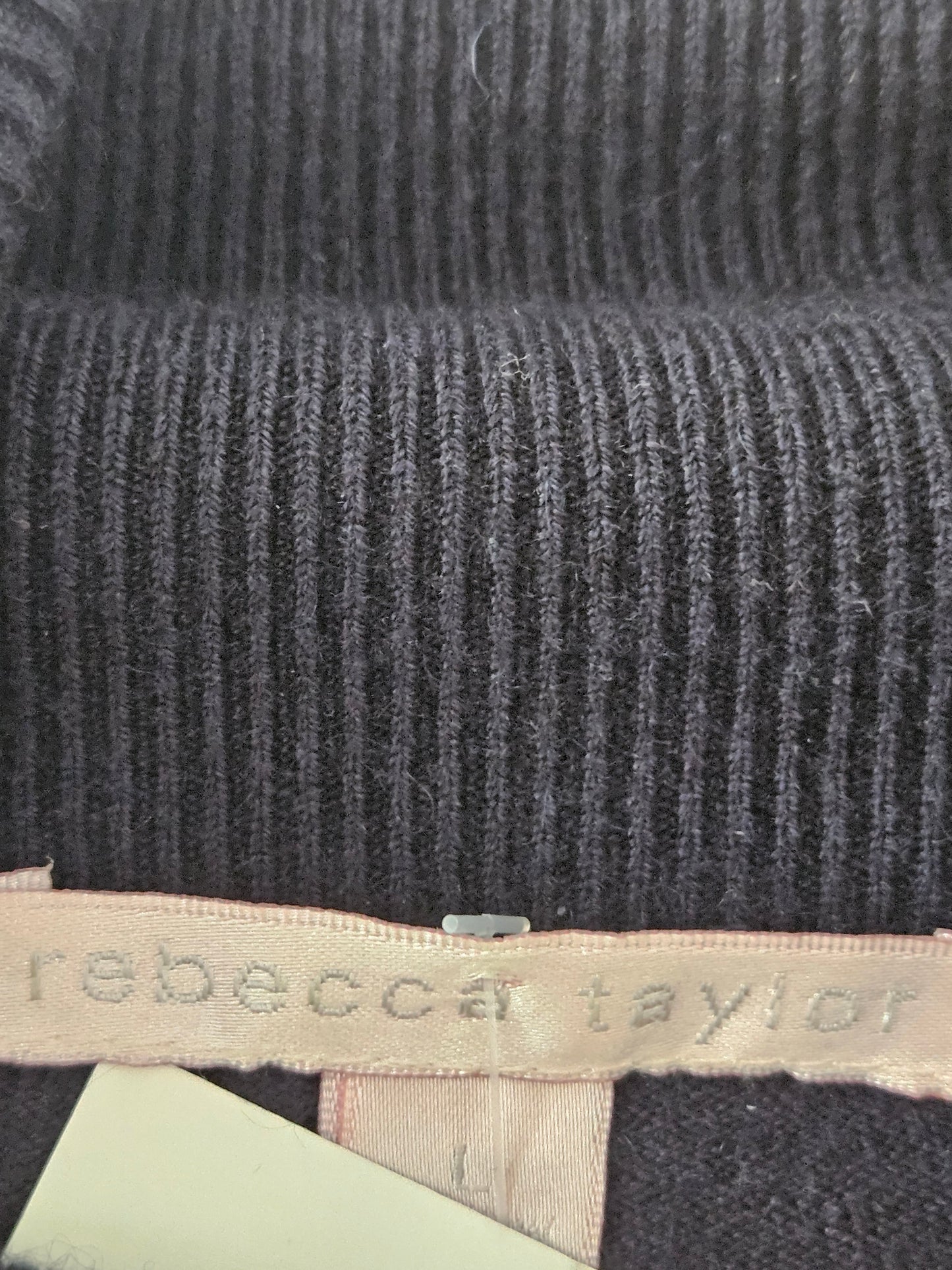 Rebecca Taylor Navy Embellished Turtleneck Knit Dress