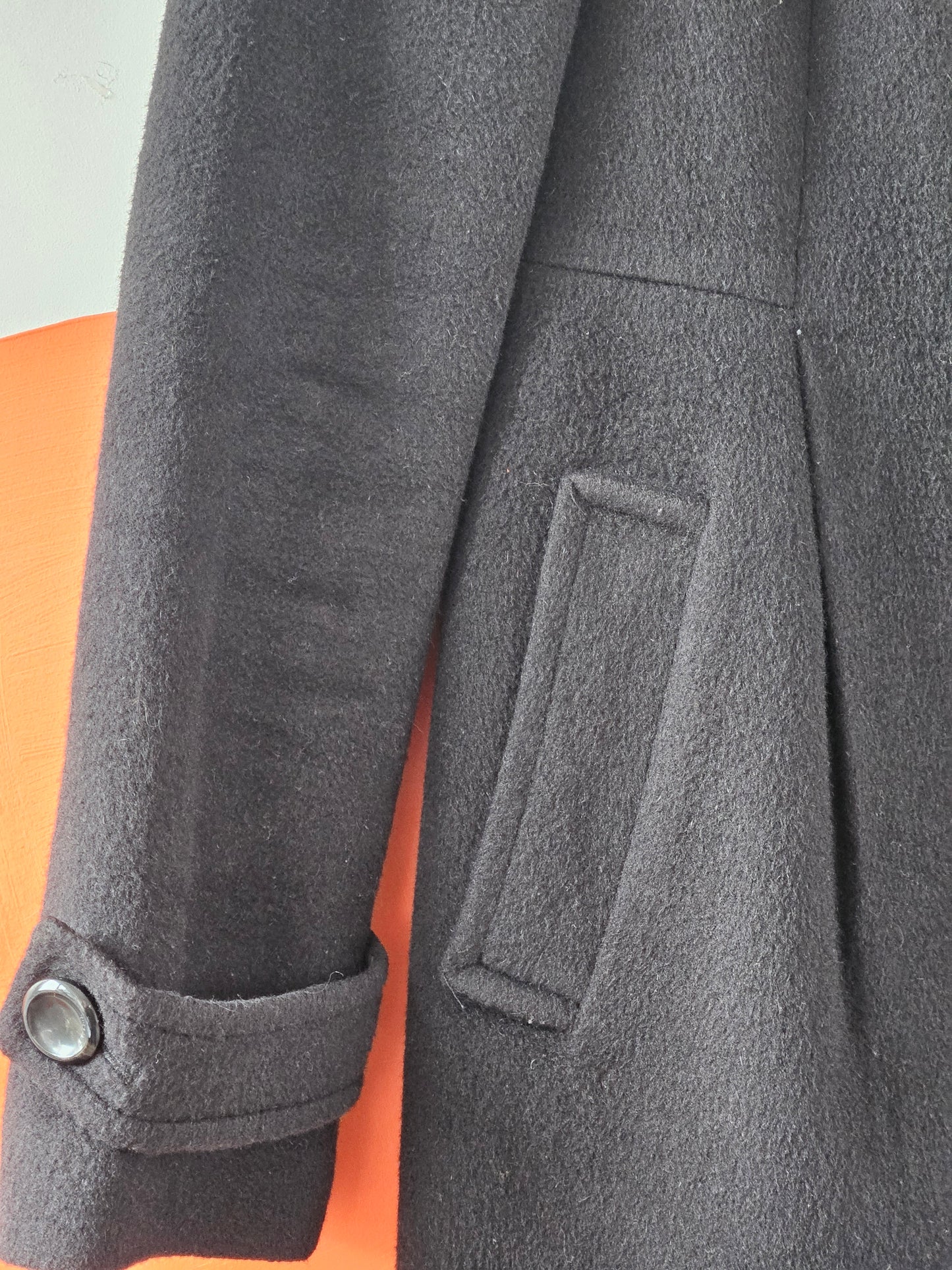 CC Club Vintage Black Wool & Angora Blend Coat