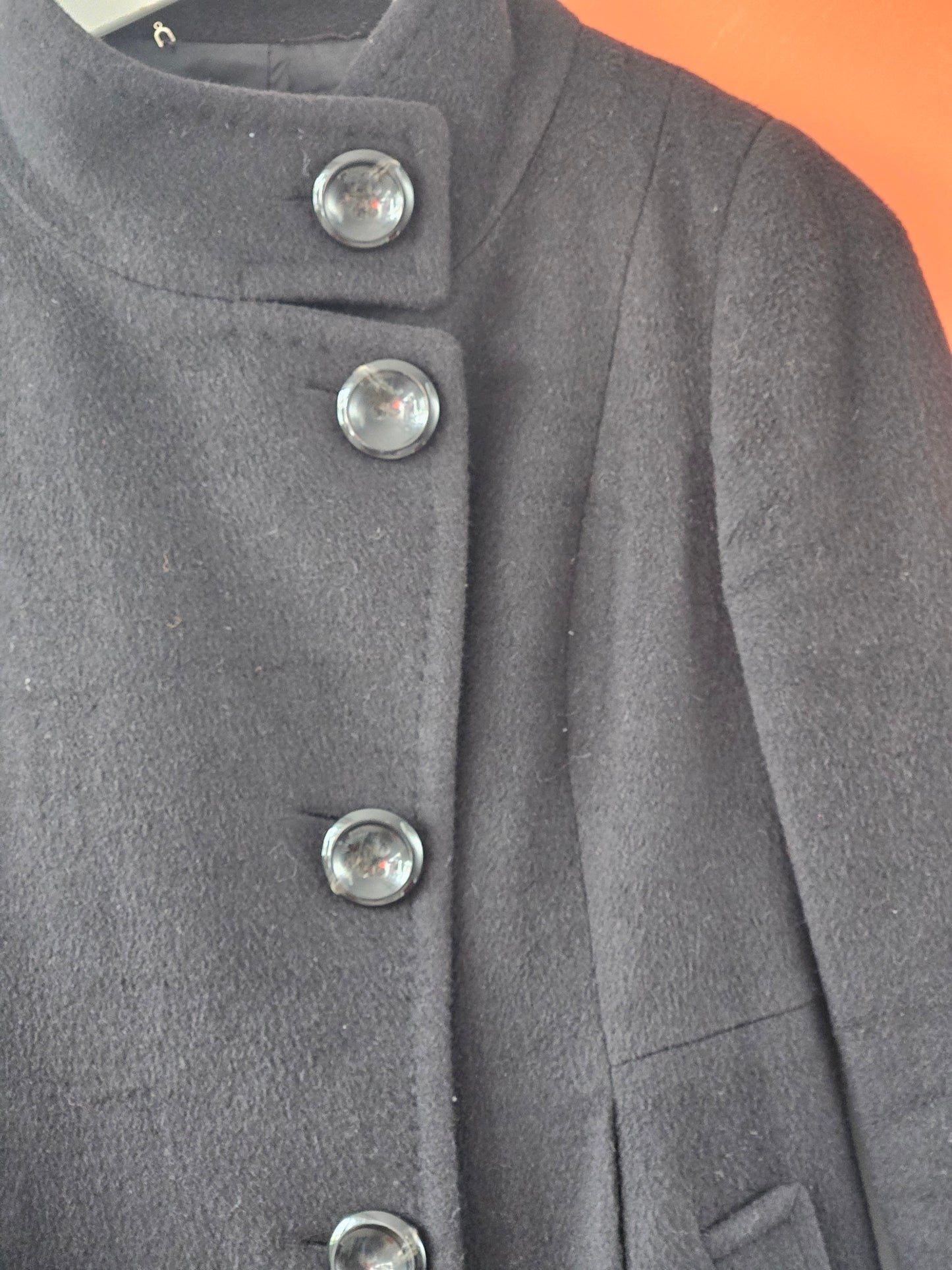 CC Club Vintage Black Wool & Angora Blend Coat