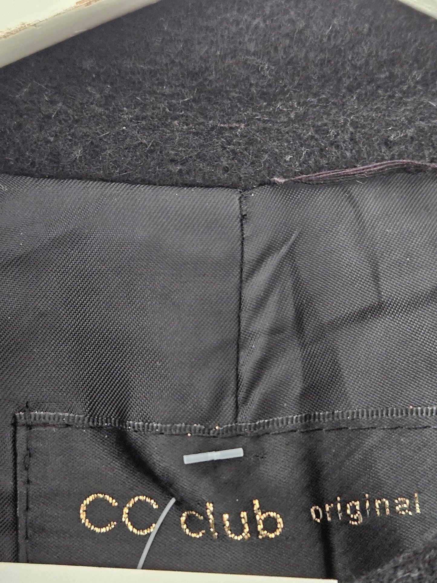 CC Club Vintage Black Wool & Angora Blend Coat