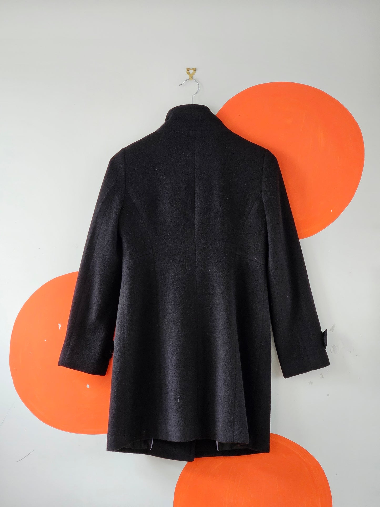 CC Club Vintage Black Wool & Angora Blend Coat