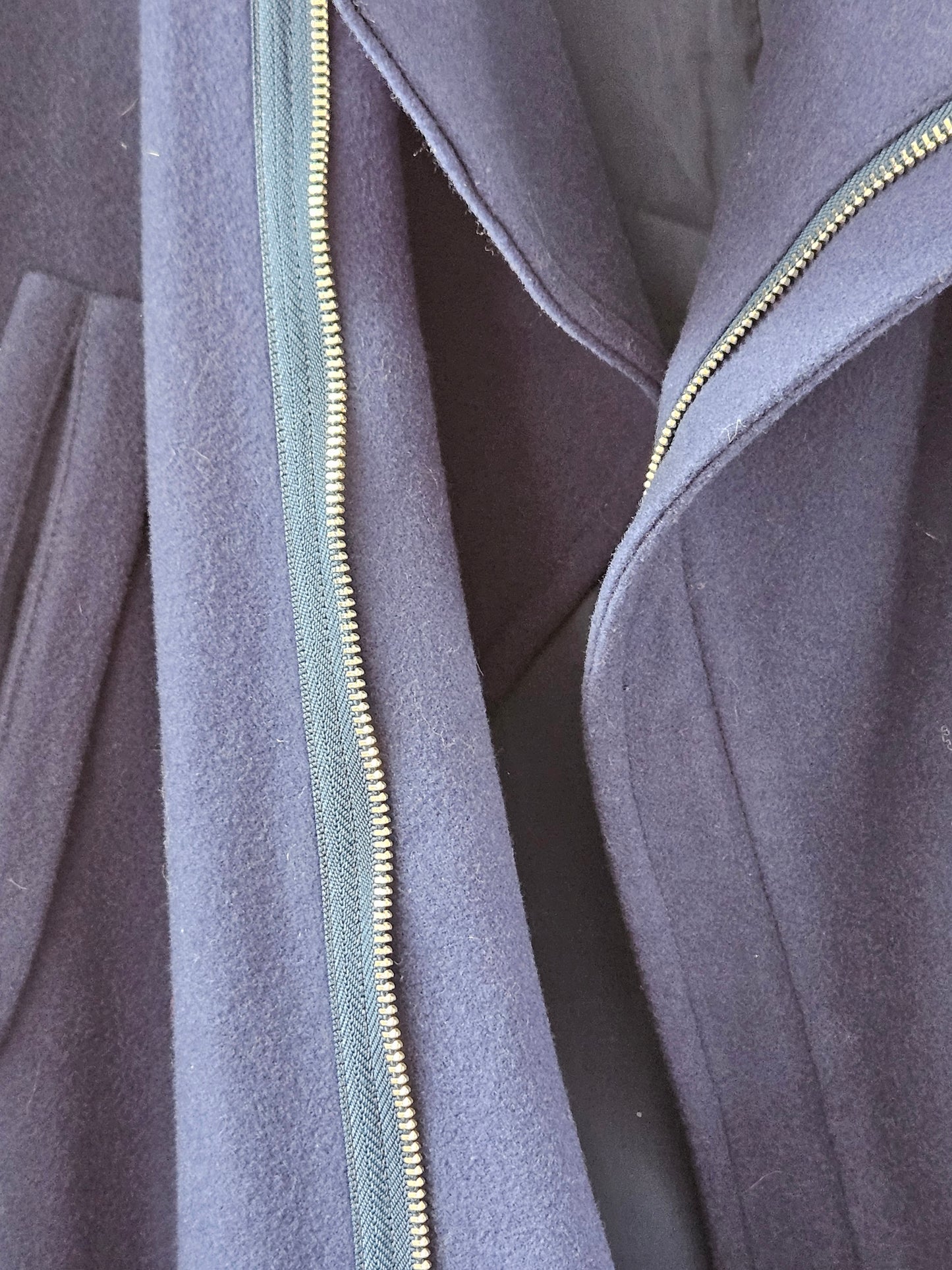 Croquis Blue Wool Blend Asymmetric Coat