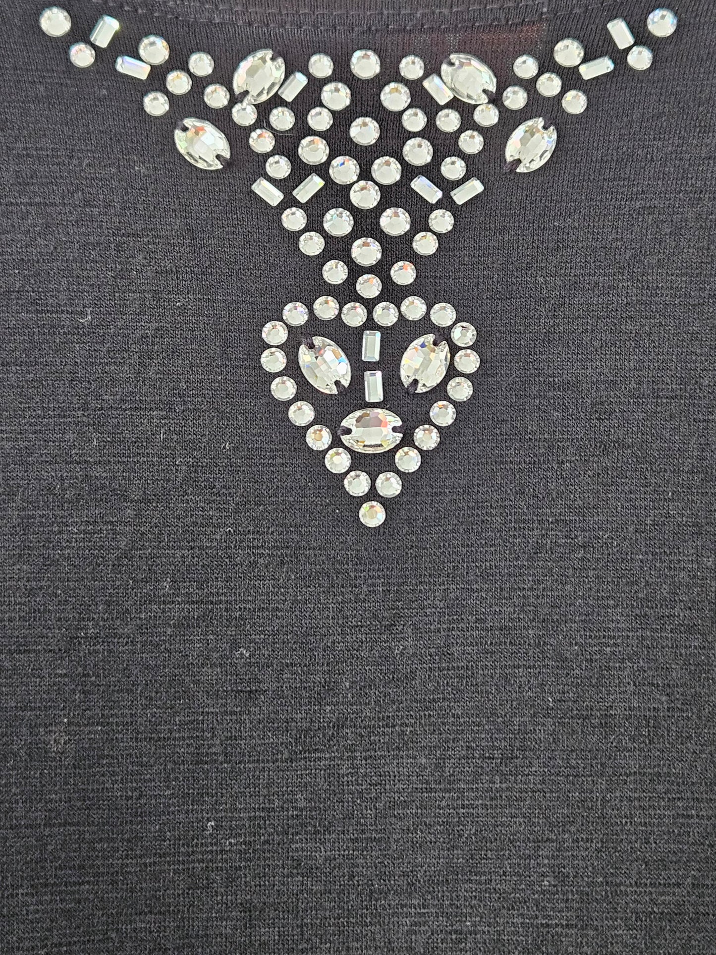 Paula Ryan Black Embellished Merino Knit Top
