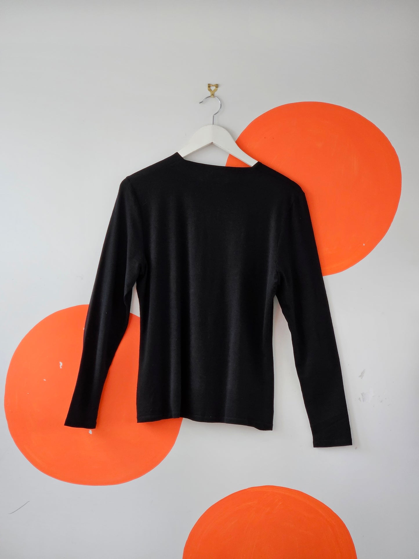 Paula Ryan Black Embellished Merino Knit Top