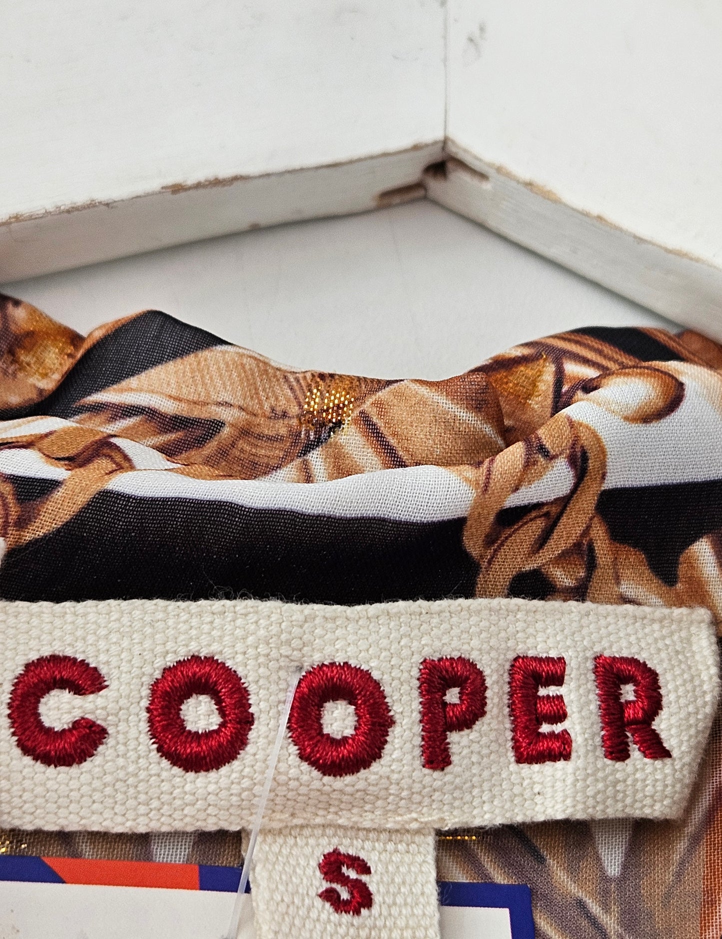 Cooper By Trelise 'Shirt Hot' Gold-Black Sheer Baroque Pattern Blouse