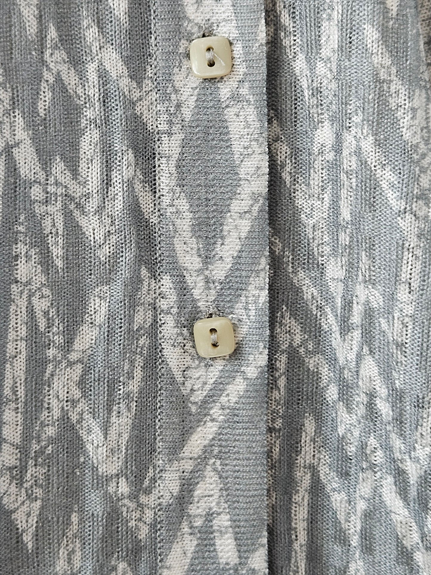 Mallani Vintage Green-White Zigzag Silk Blend Blouse