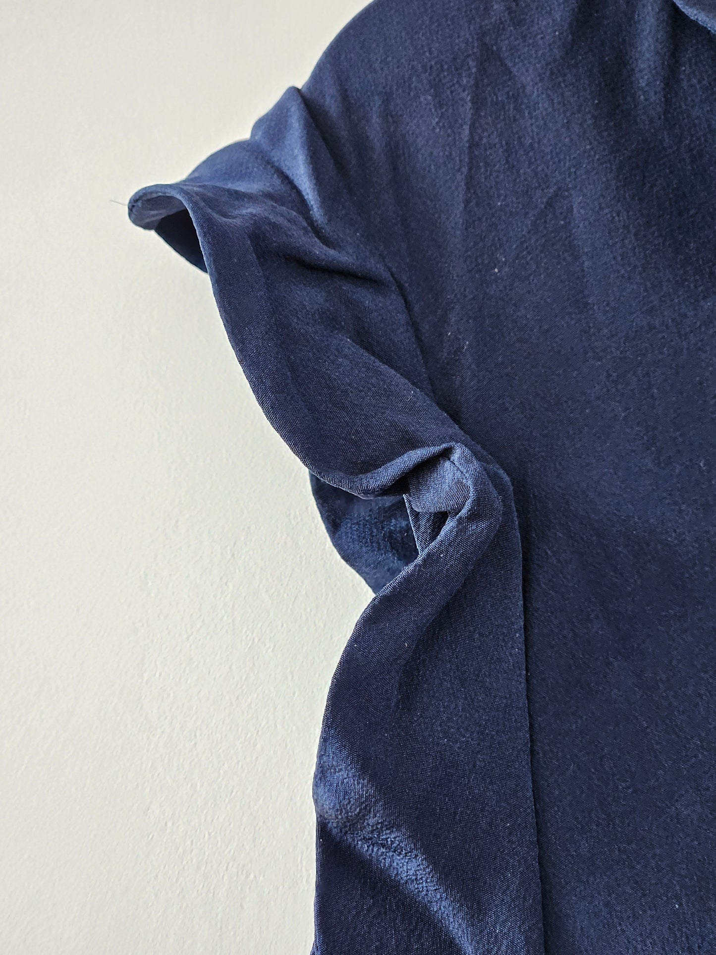Zimmermann Navy Ruffle Silk Top