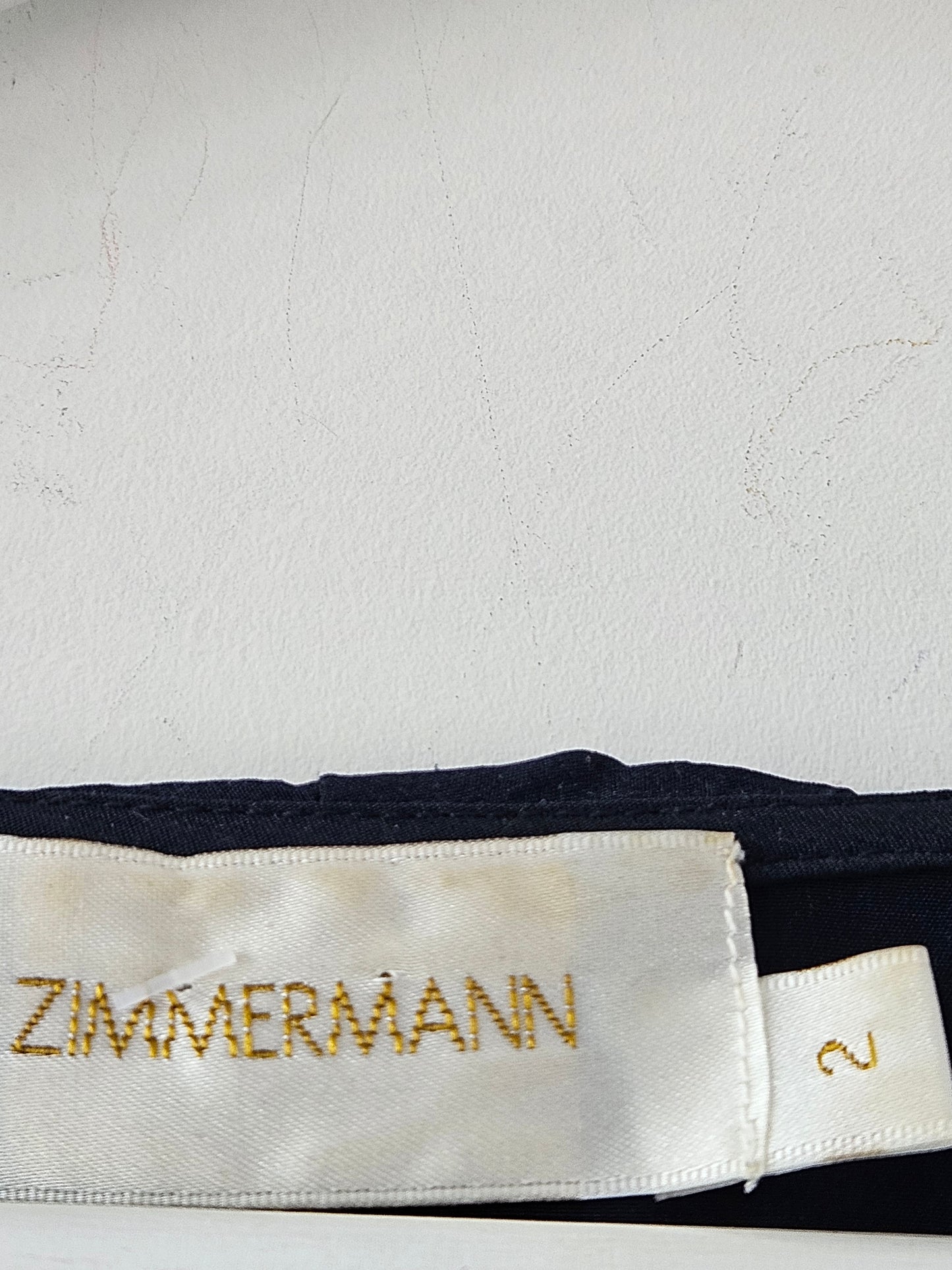 Zimmermann Navy Ruffle Silk Top