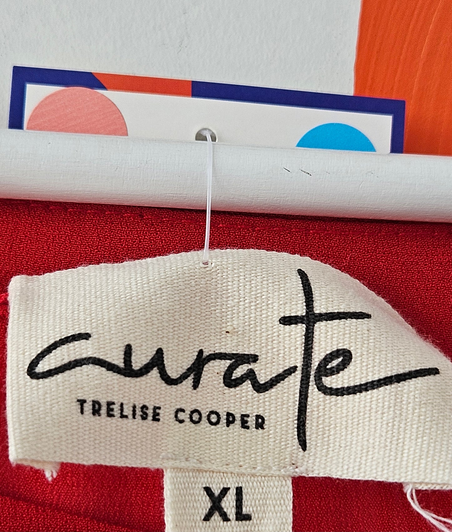 Curate Trelise Cooper 'Sheer Power' Red Flowy Blouse Top
