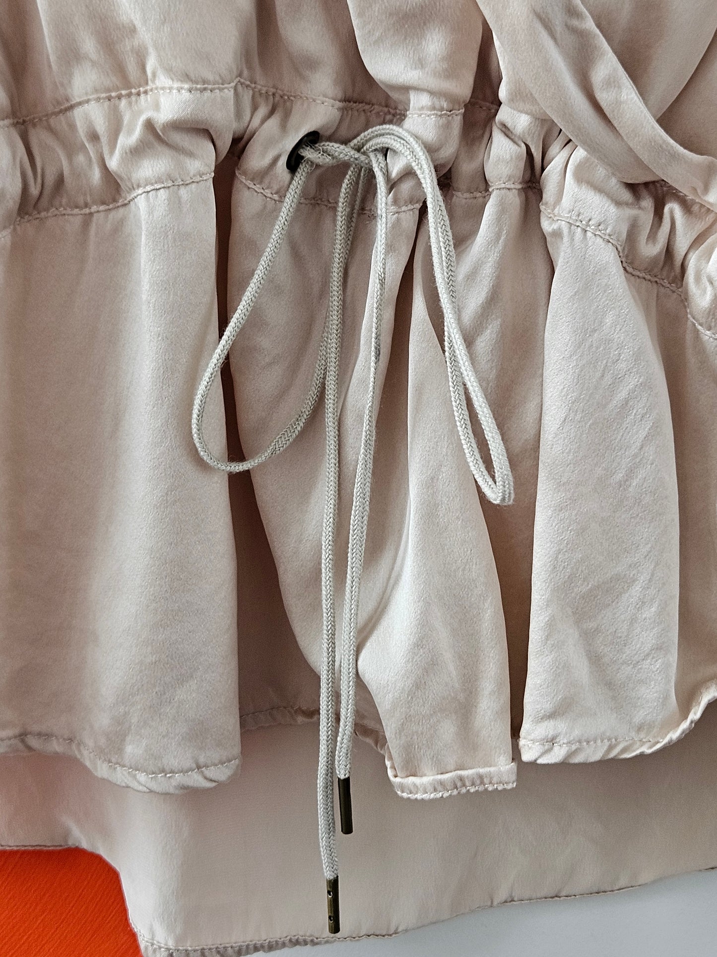 Juliette Hogan Cream Silk Wrap Blouse