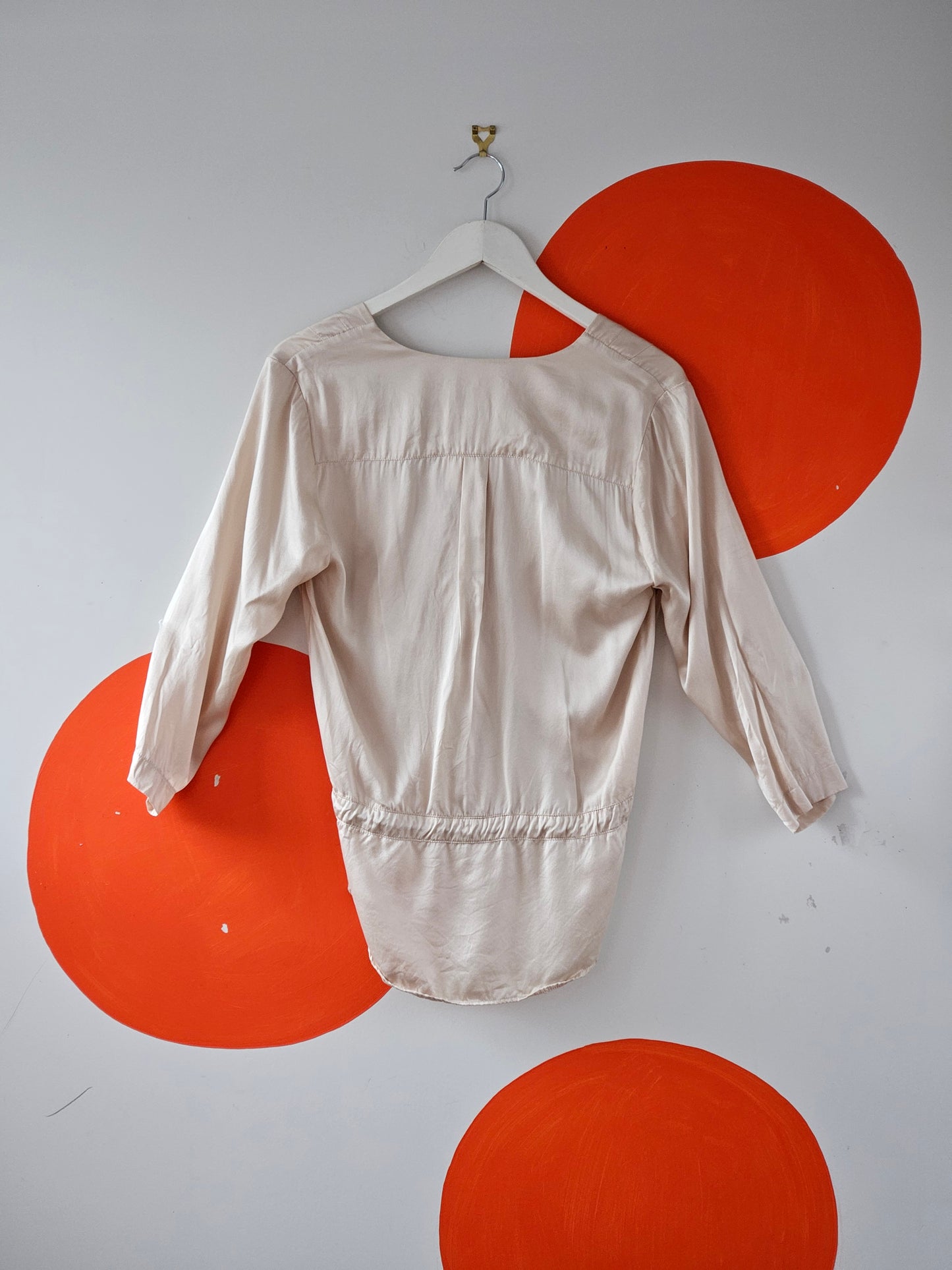 Juliette Hogan Cream Silk Wrap Blouse
