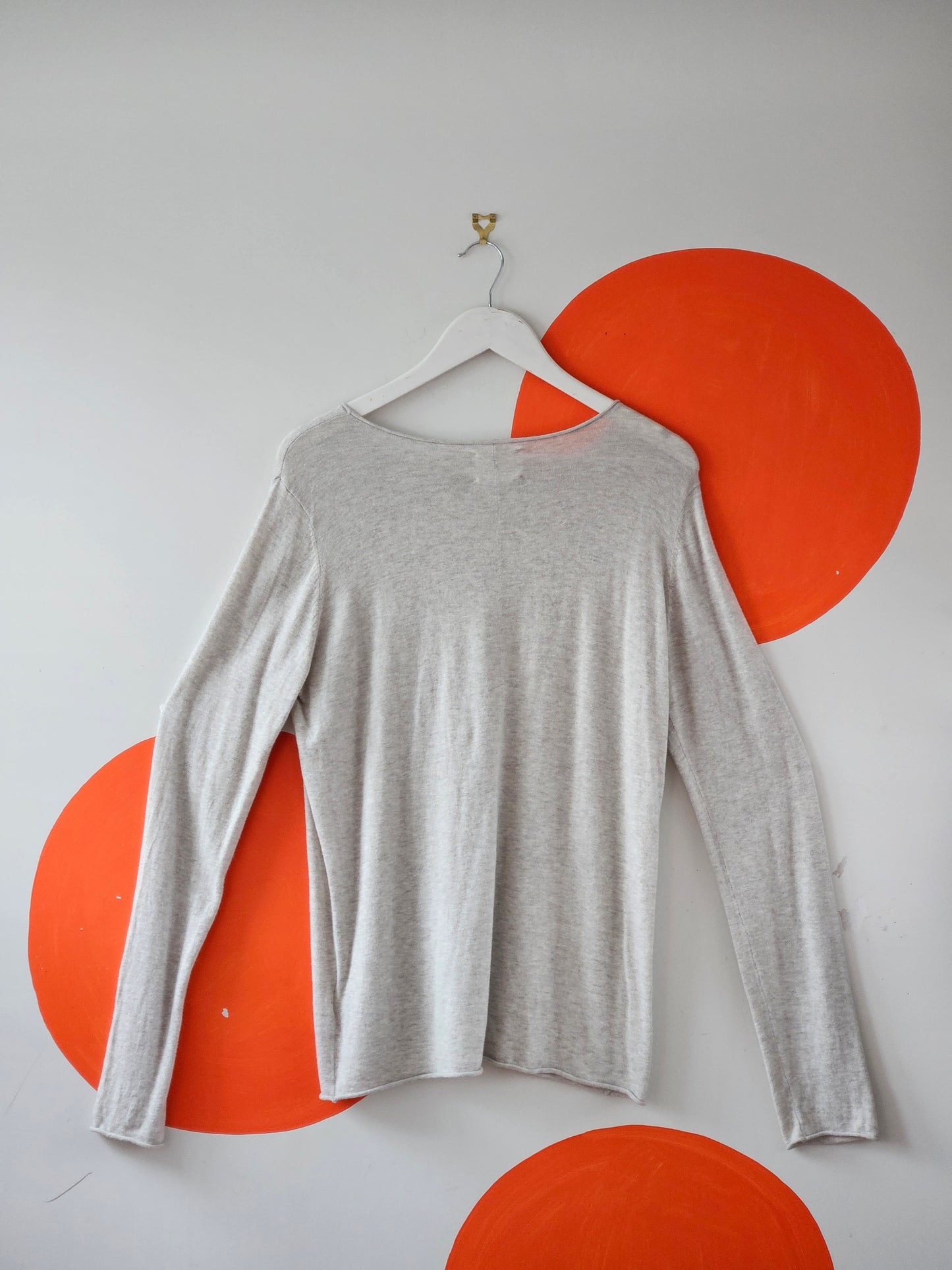 Jhl By Juliette Hogan Grey Cashmere Blend Knit Top