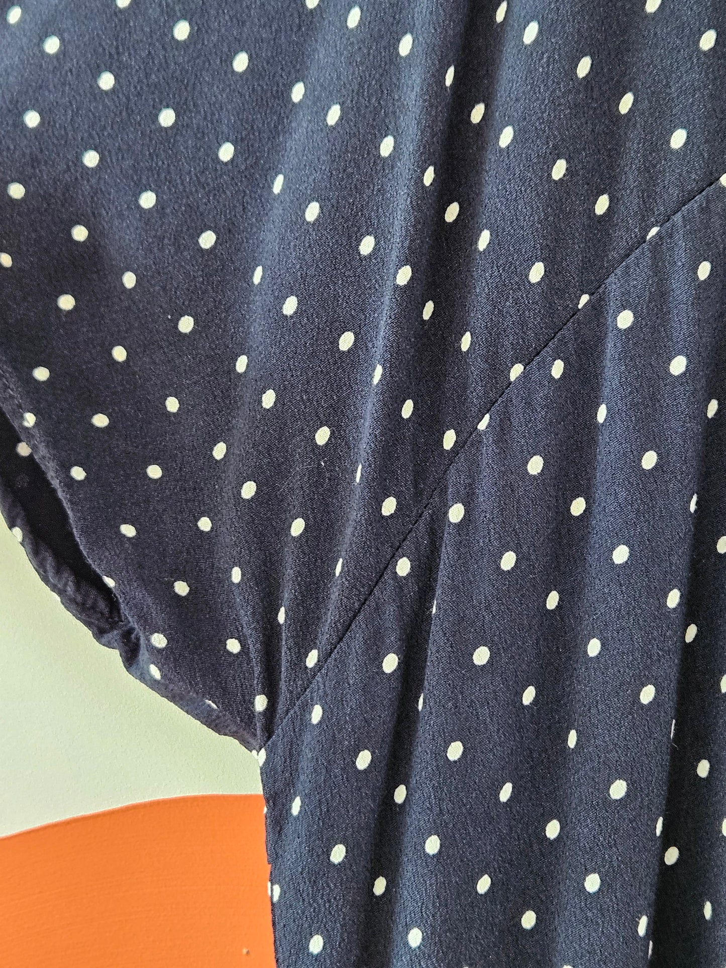 Sills Navy-White Polka Dot Blouse