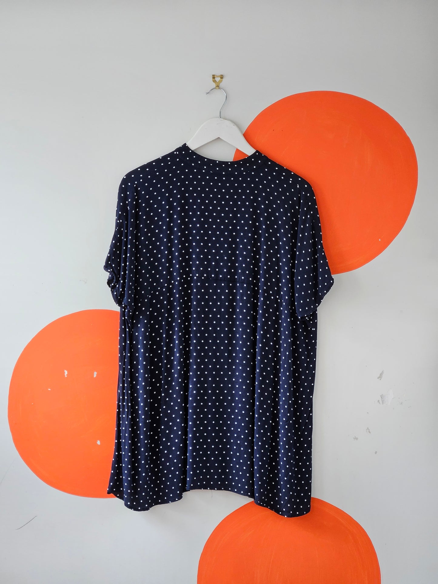 Sills Navy-White Polka Dot Blouse