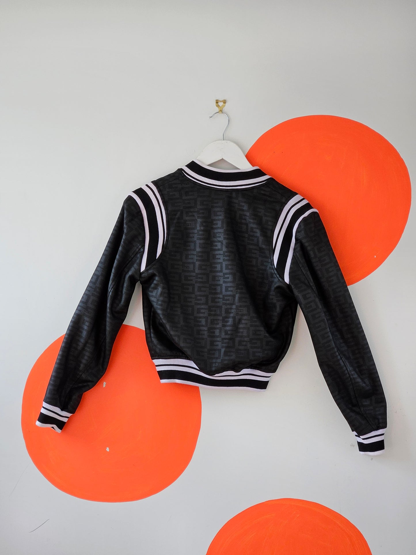 Guess Monogram Print Varsity Jacket