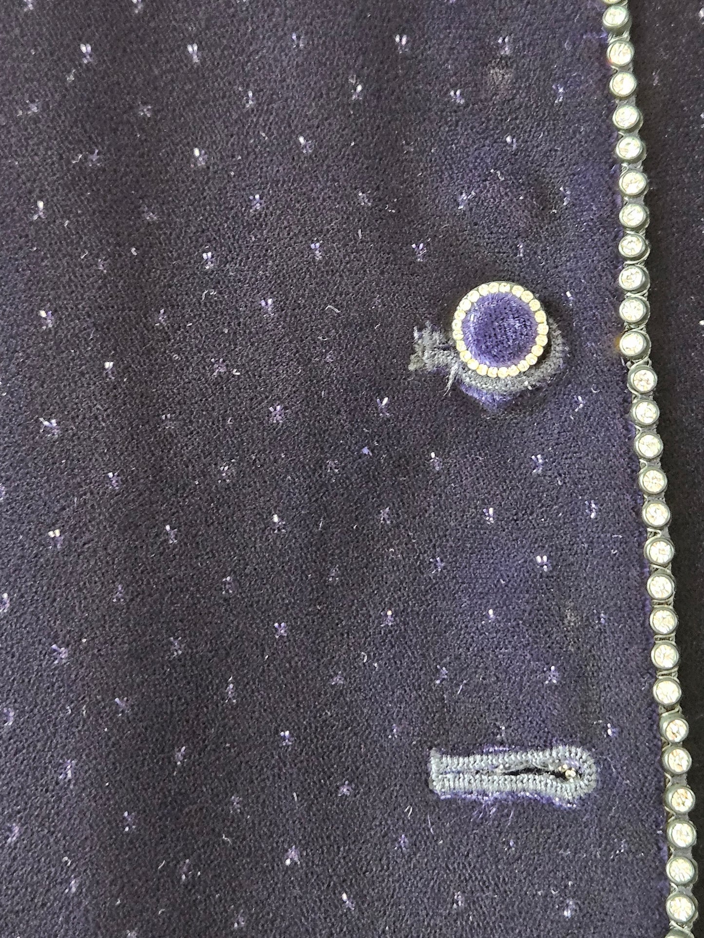 Be Art Korean Vintage Embellished Purple Velvet Jacket