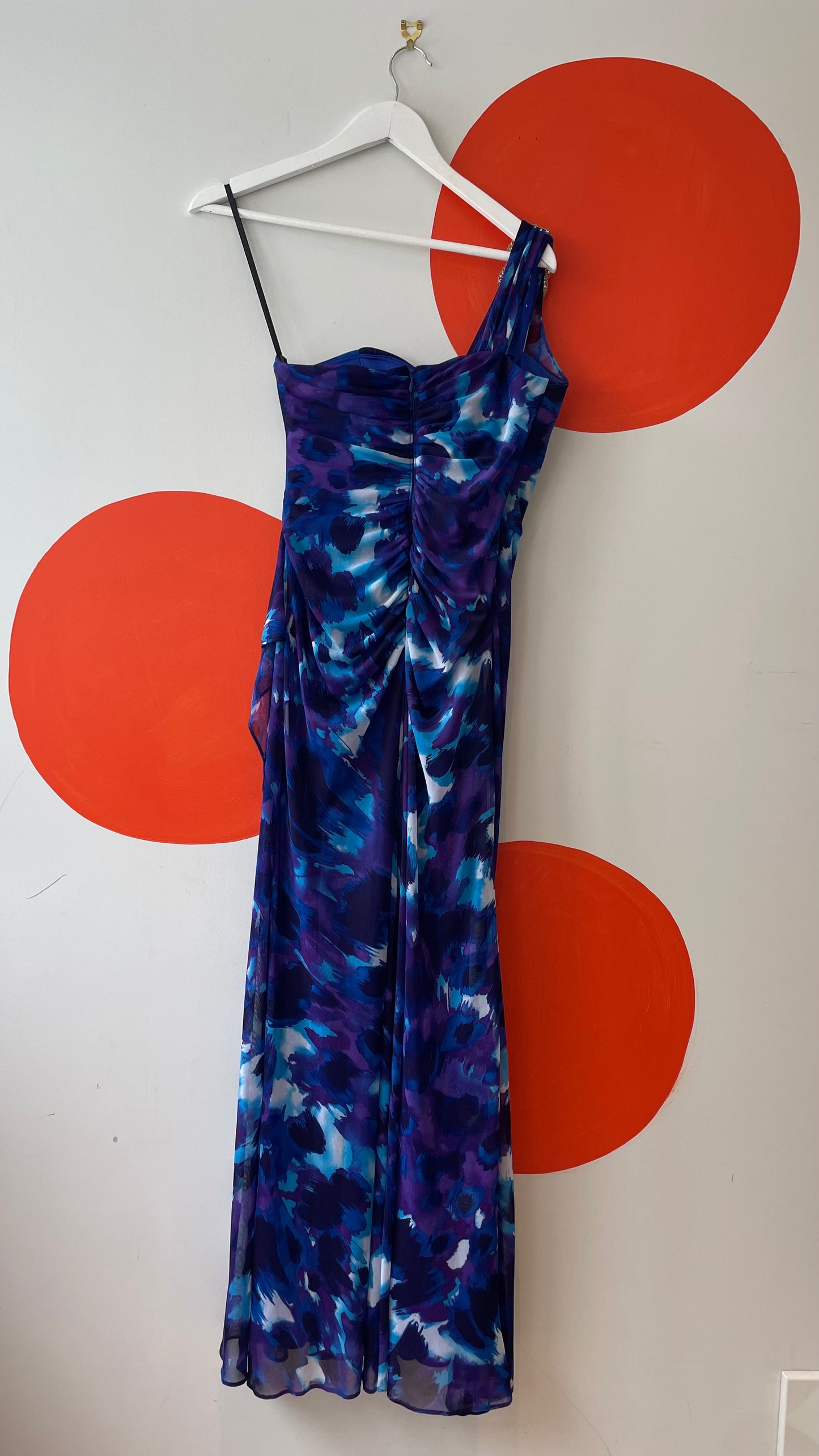 XSCAPE Blue-Purple Embellished Evening Dress Sz 10