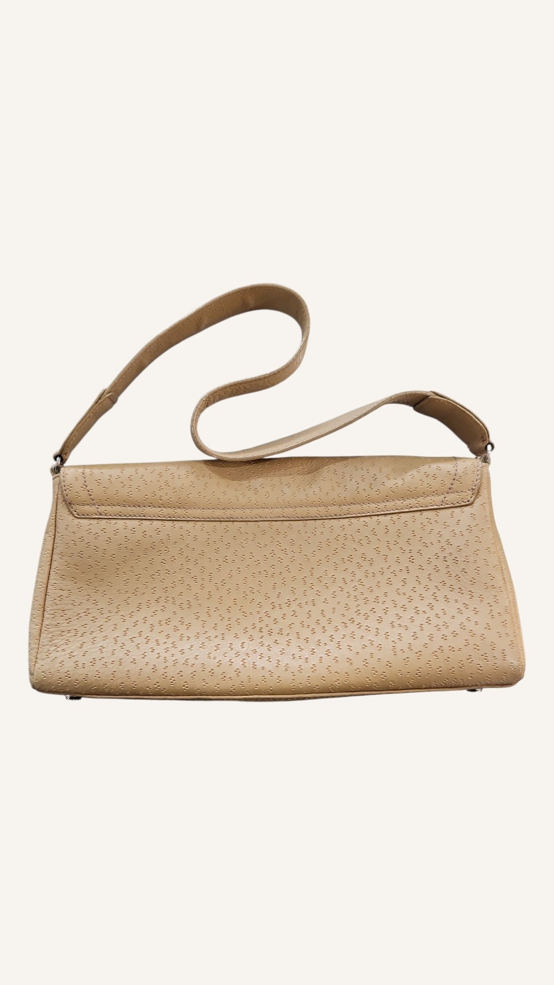 Oroton Nude Leather Clutch Bag