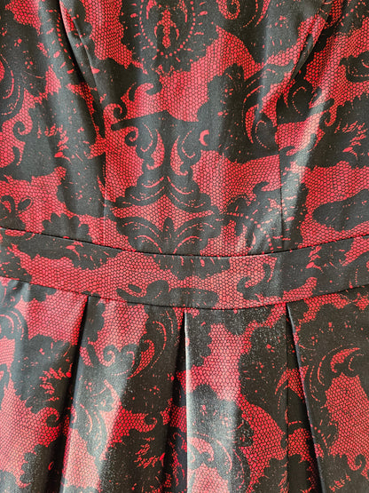 REVIEW Red and Black Lace Print Dress