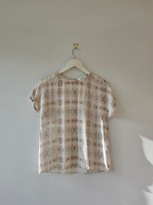 MORRISON Sheer Cream Silk Top Sz XS