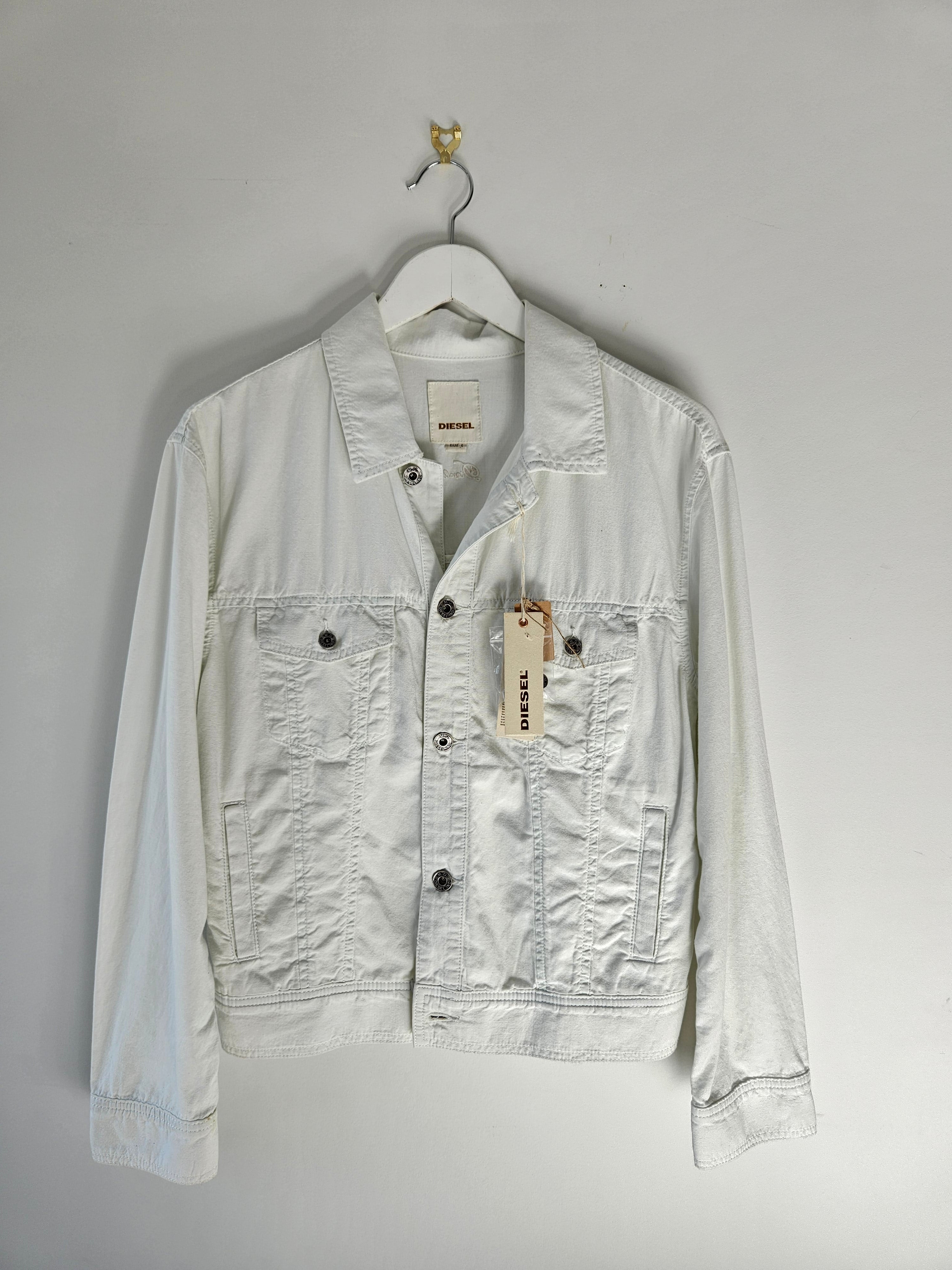 Diesel white denim jacket hotsell