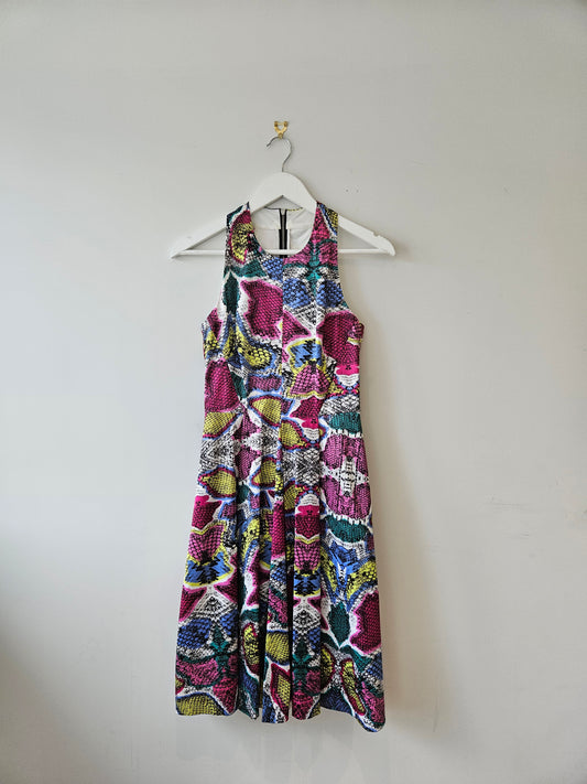 VERONIKA MAINE Snake Print Cotton Dress Sz 6