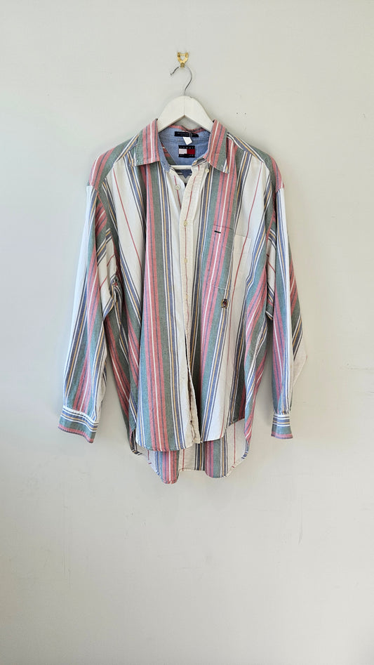 TOMMY HILFIGER Stripe Cotton Shirt Sz L