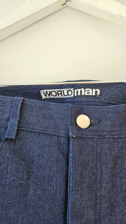 WORLD Mens Blue Denim Jeans SzS
