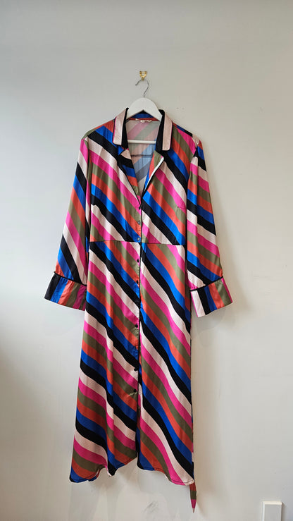 NEON ROSE Striped Shirt Dress sz20