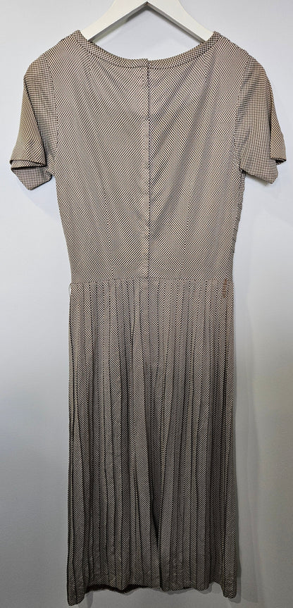 VINTAGE Checkered Pleated Summer Dress