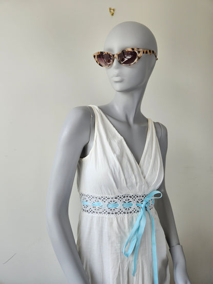BANANA REPUBLIC White Cotton Crochet Summer Dress szMed