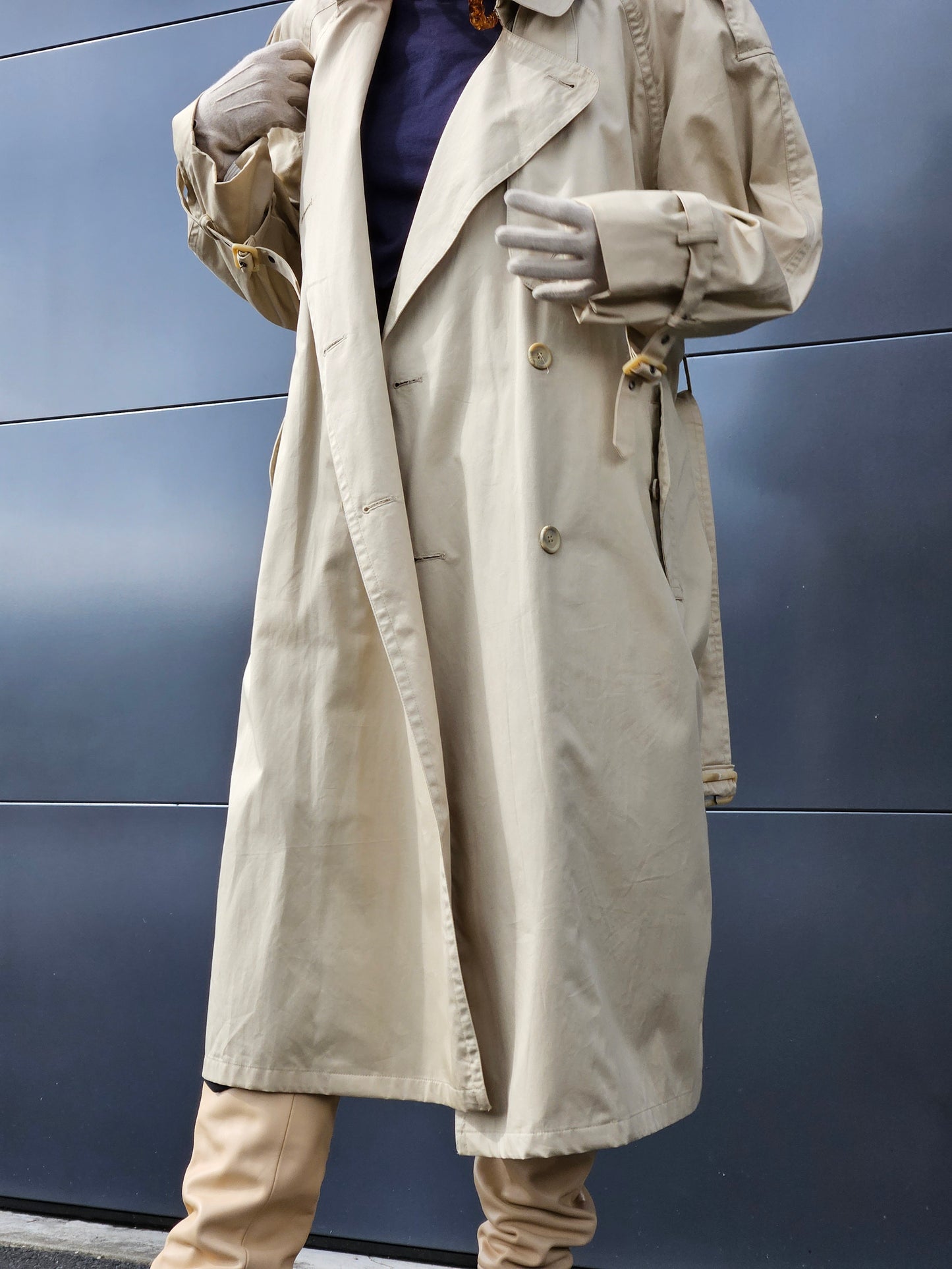 KOREAN MADE Ivory Cotton Trench Coat Sz 8-12