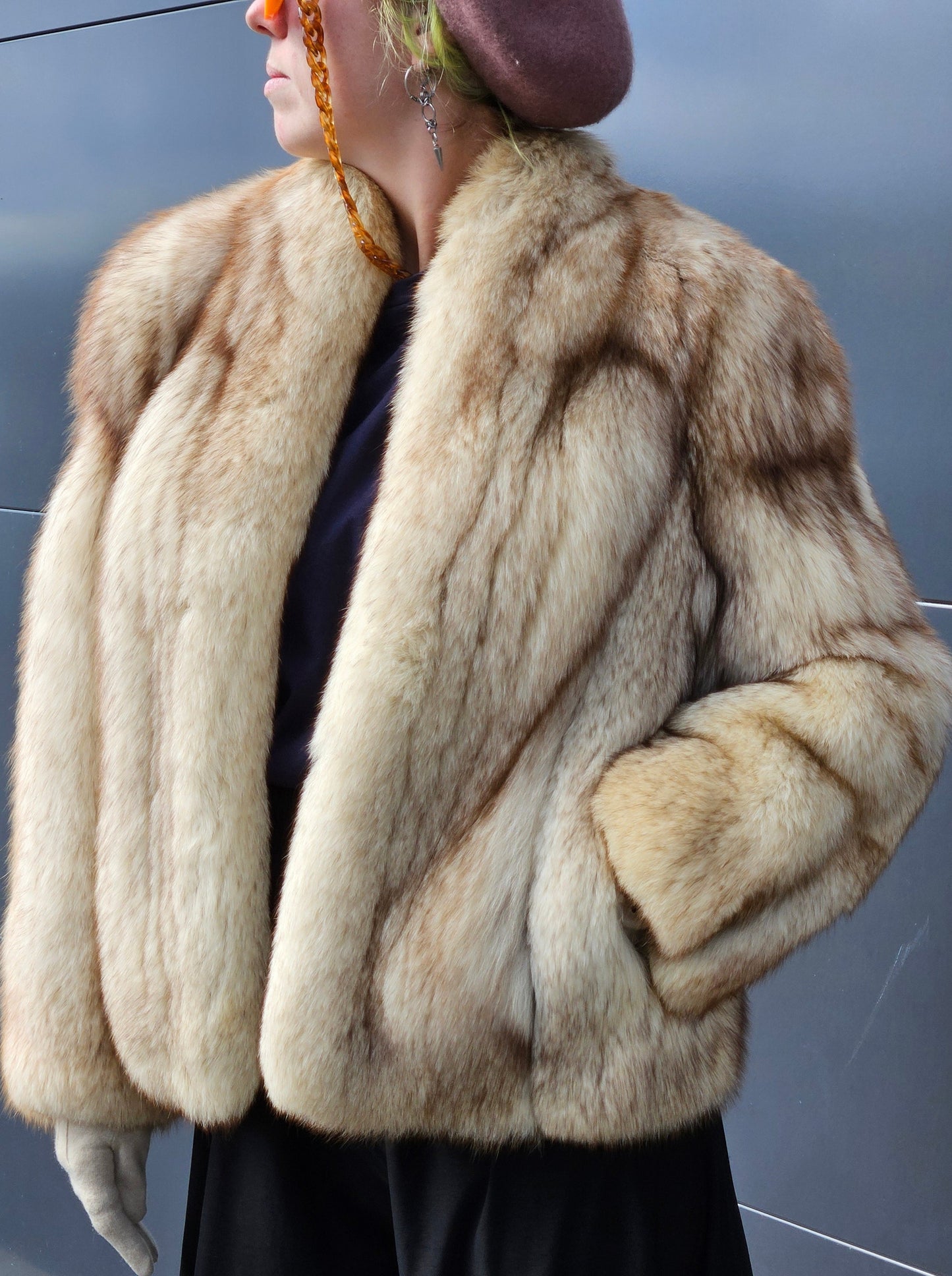 VINTAGE Real Fox Fur Jacket