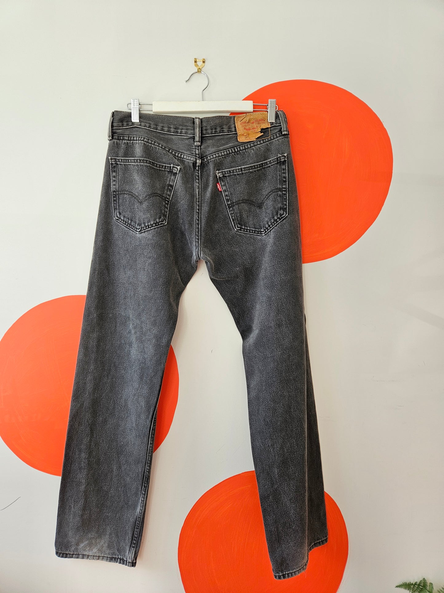 LEVI'S Black Stone Wash Jeans 505 Straight leg sz 34 x 34