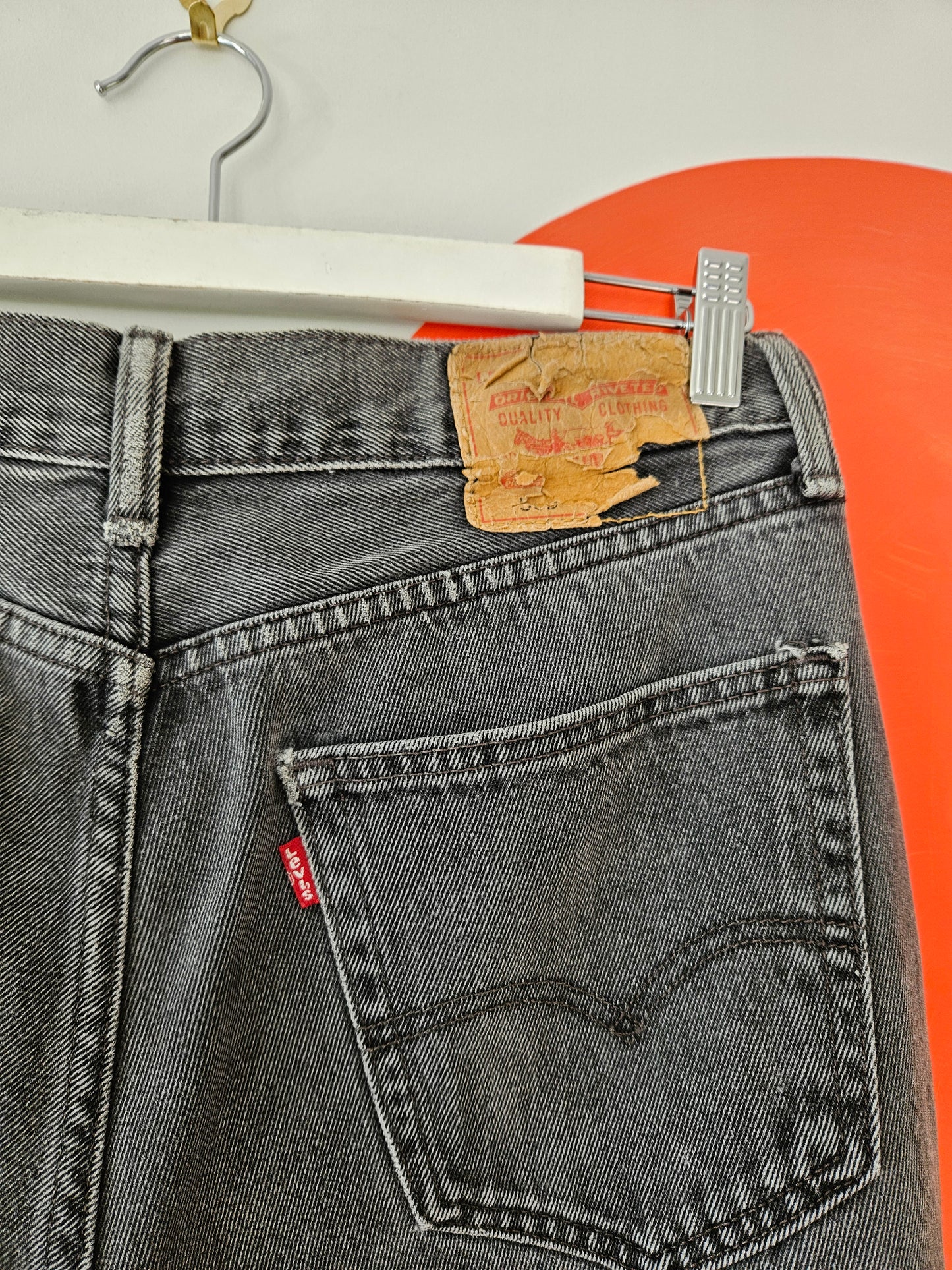 LEVI'S Black Stone Wash Jeans 505 Straight leg sz 34 x 34