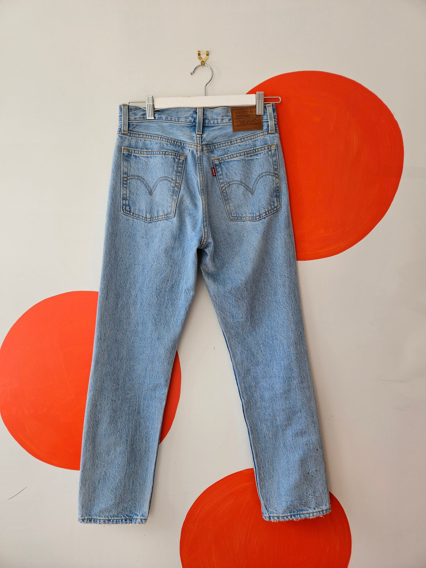 LEVI'S Light Blue Stone Wash Wedgie Straight Jeans sz26 Waist