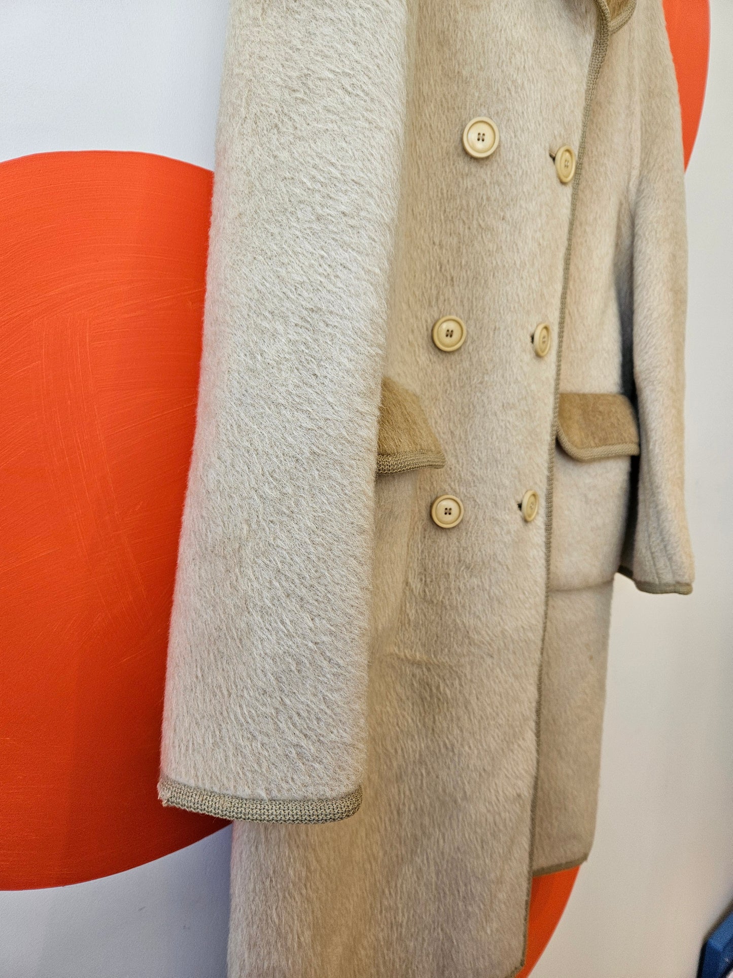 VINTAGE NZ Made Beige Wool Coat Sz M